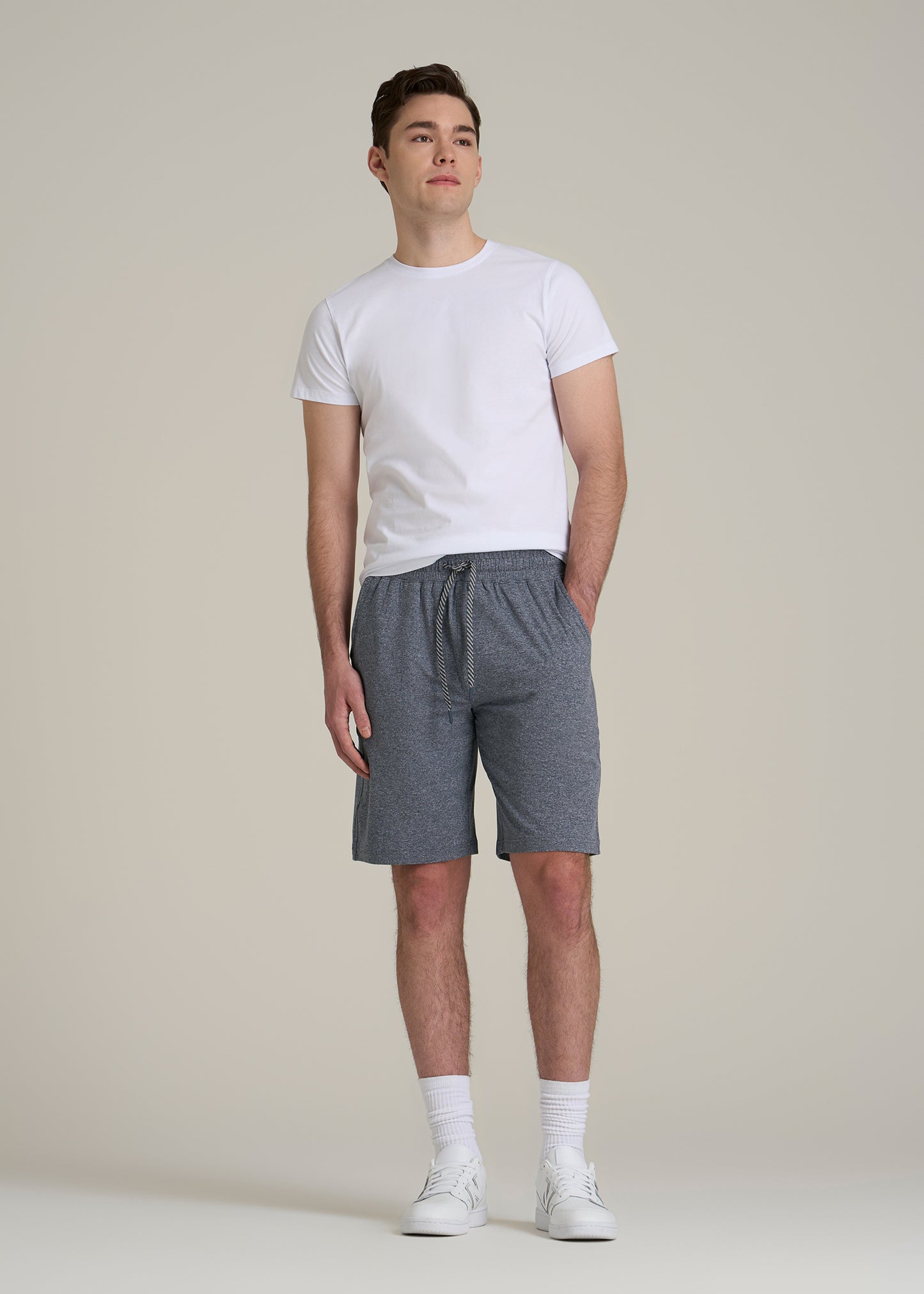 Weekender Stretch Lounge Shorts for Tall Men in Navy Mix