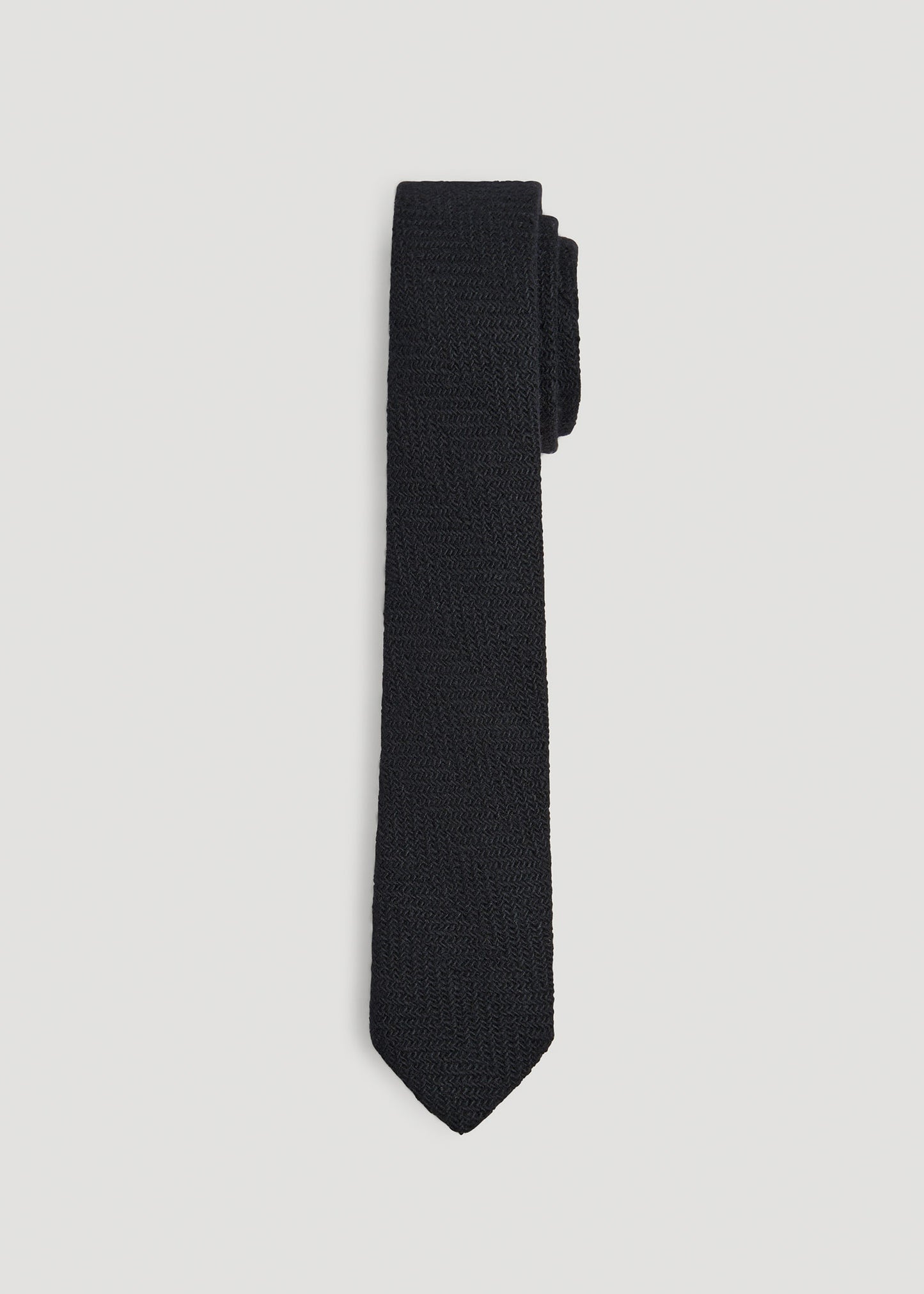 Wool Tie for Tall Men in Black