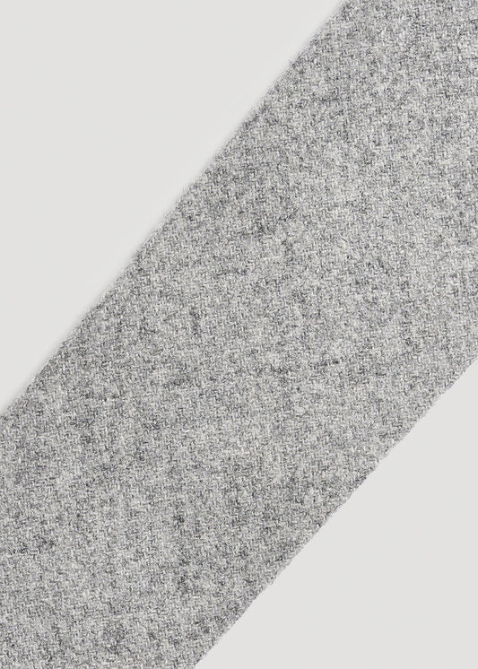 Wool Tie for Tall Men in Grey Mix