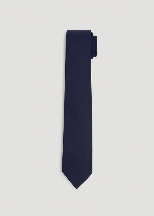 Wool Tie for Tall Men in Navy