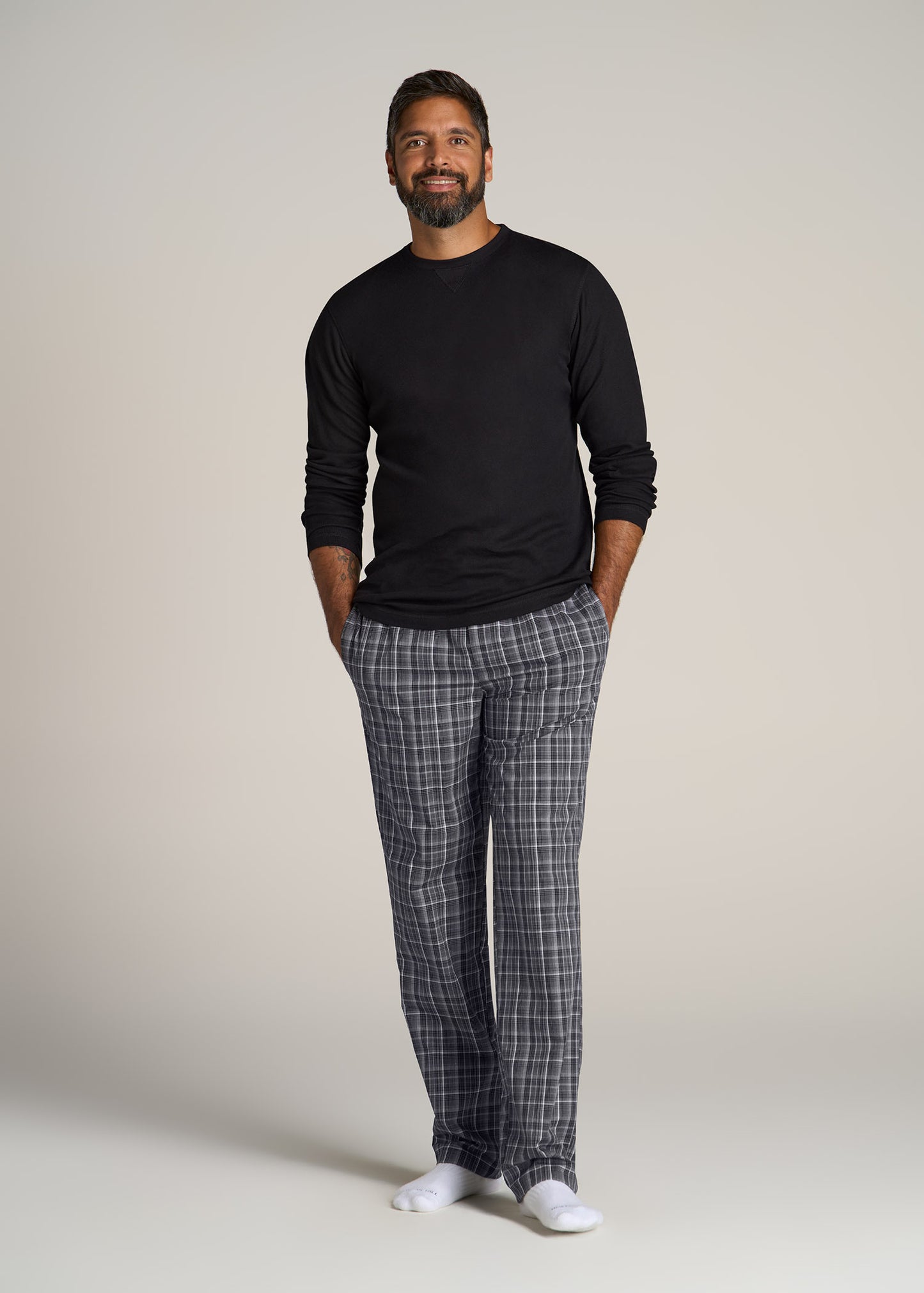 American-Tall-Men-Woven-Pajama-Blue-Black-Grey-Plaid-full