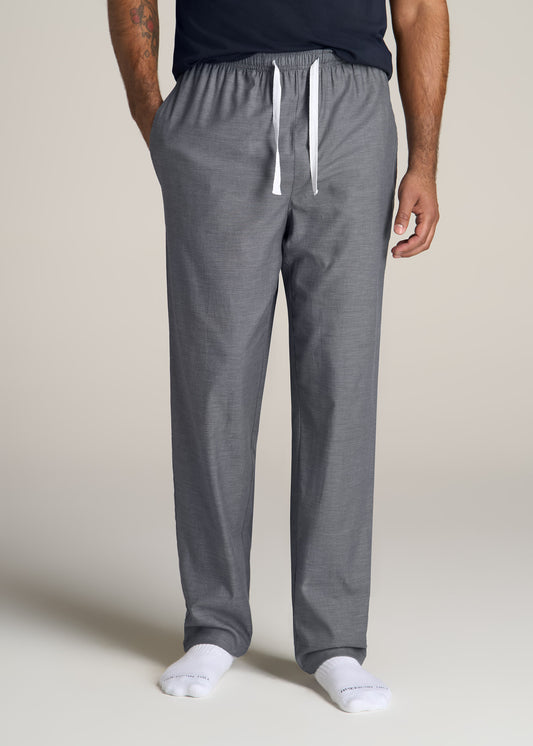 American-Tall-Men-Woven-Pajama-Grey-Pin-Dot-front