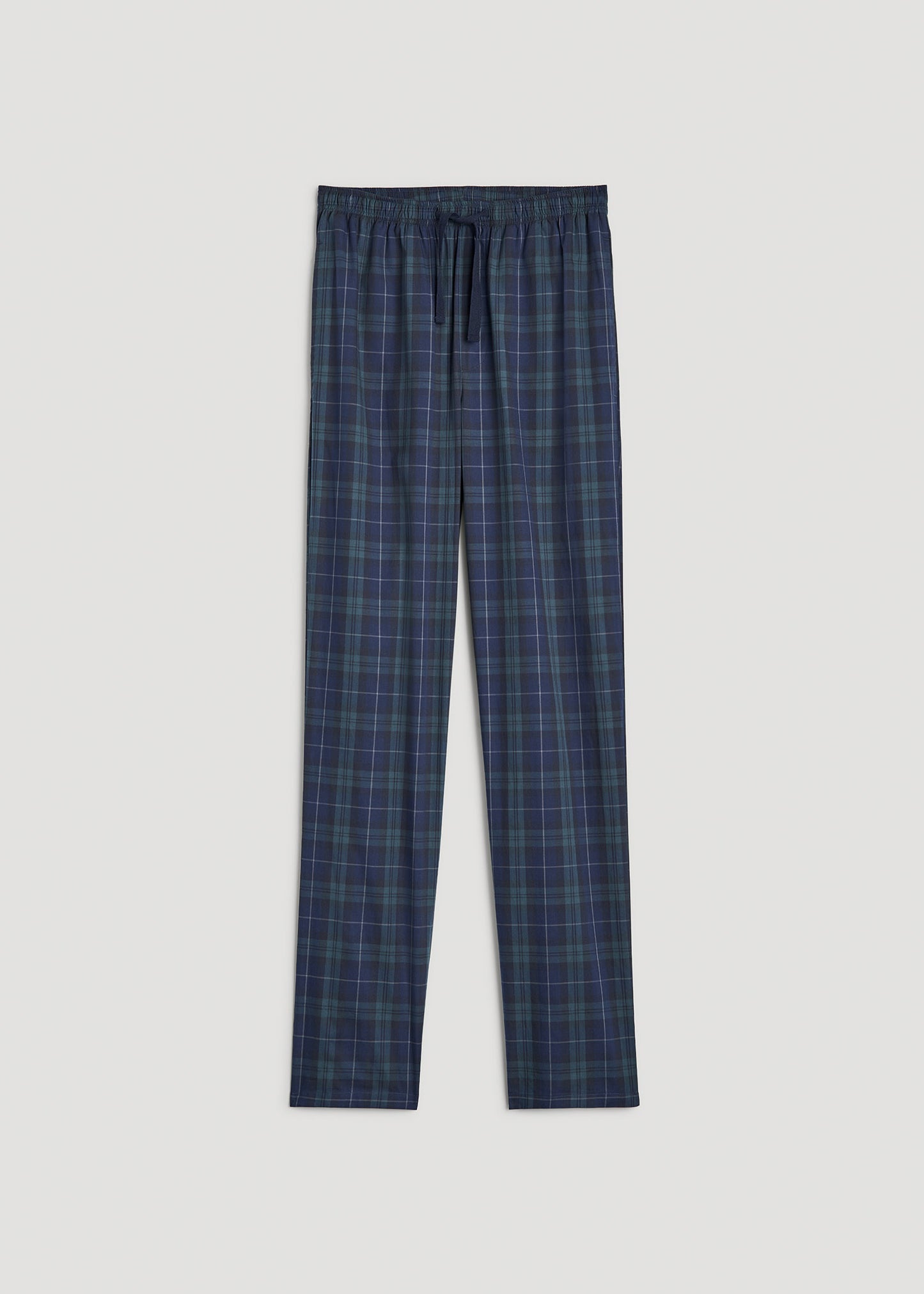 Woven Pajama Pants for Tall Men in Navy Tartan