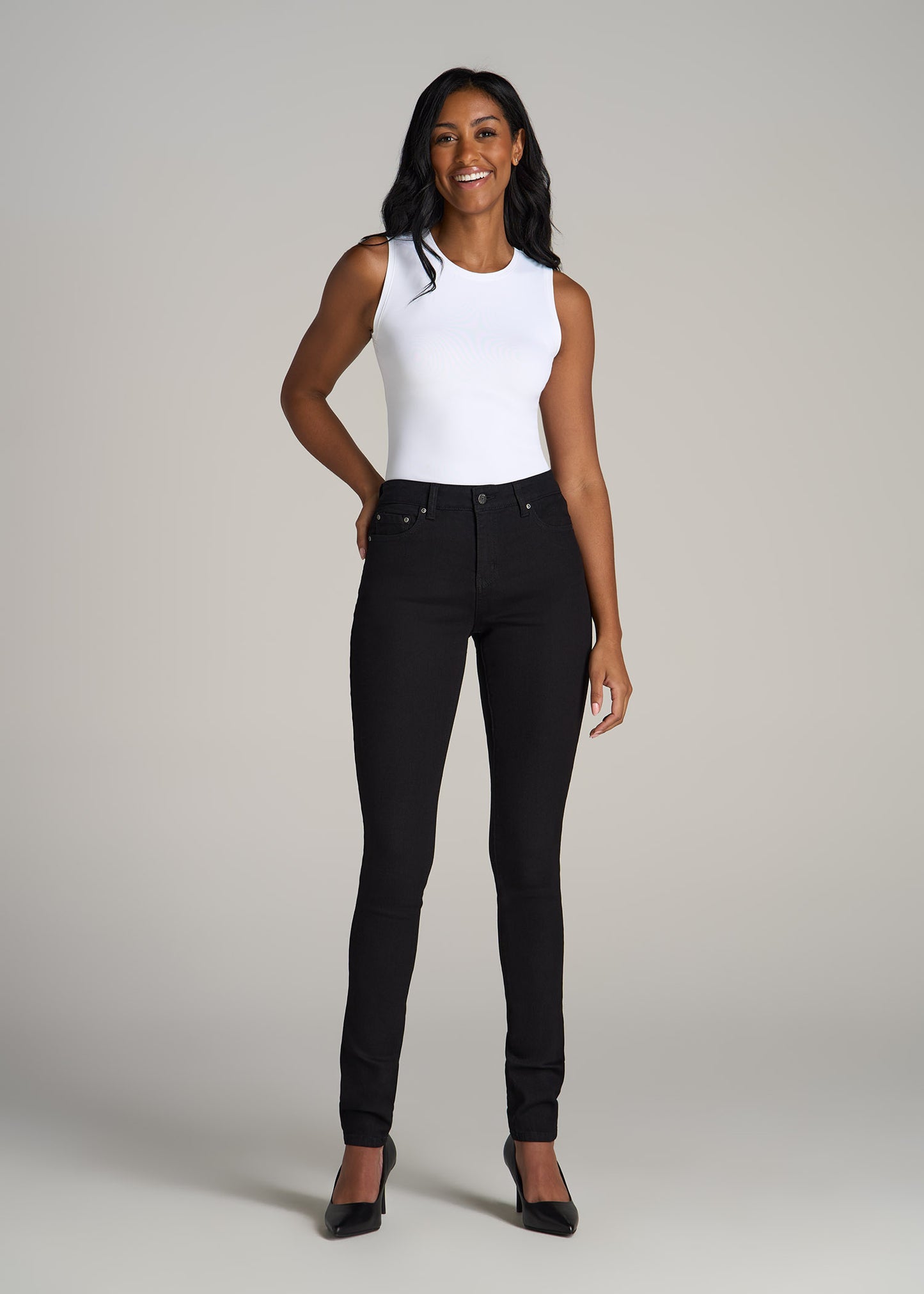 Sarah MID RISE SKINNY Tall Women's Jean in Black