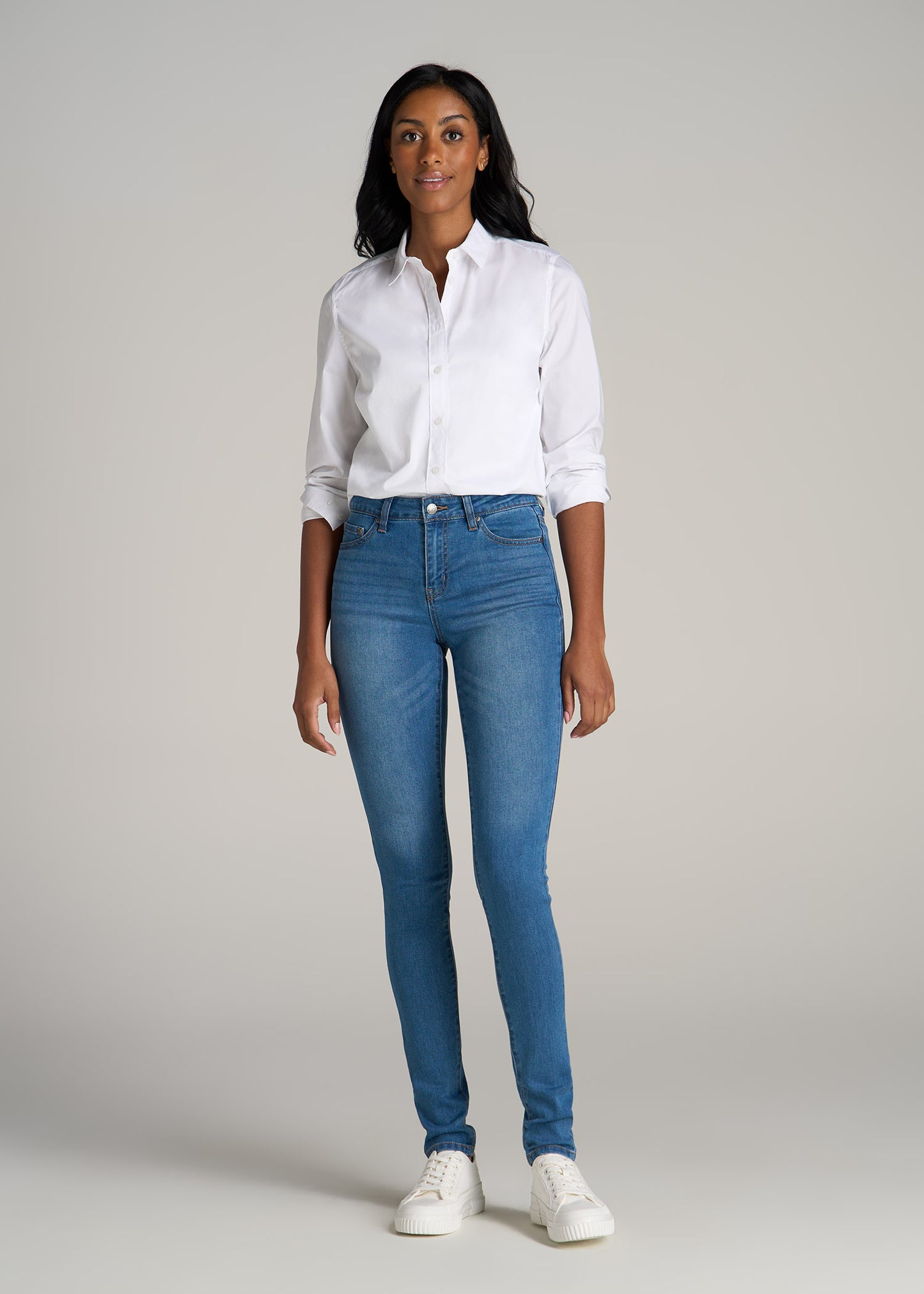 Sarah MID RISE SKINNY Tall Women's Jean in Bright Mid Blue