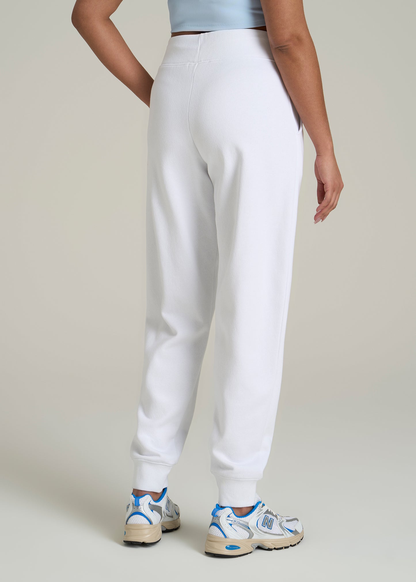 A.T. Basics Athletic Joggers for Tall Women in Optic White