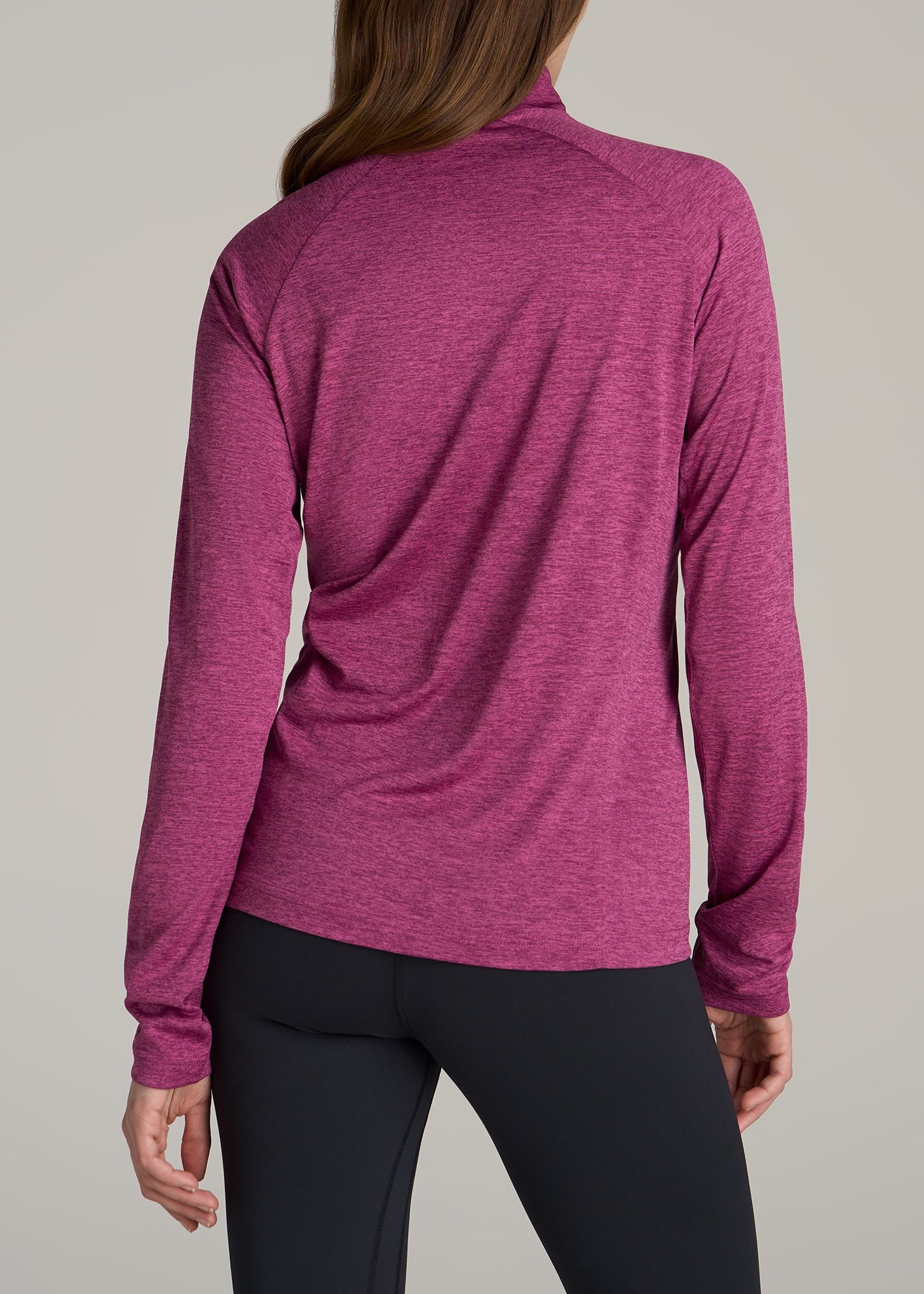 Long Sleeve Active Half Zip Pullover Tall Women's Jacket in Raspberry Space Dye