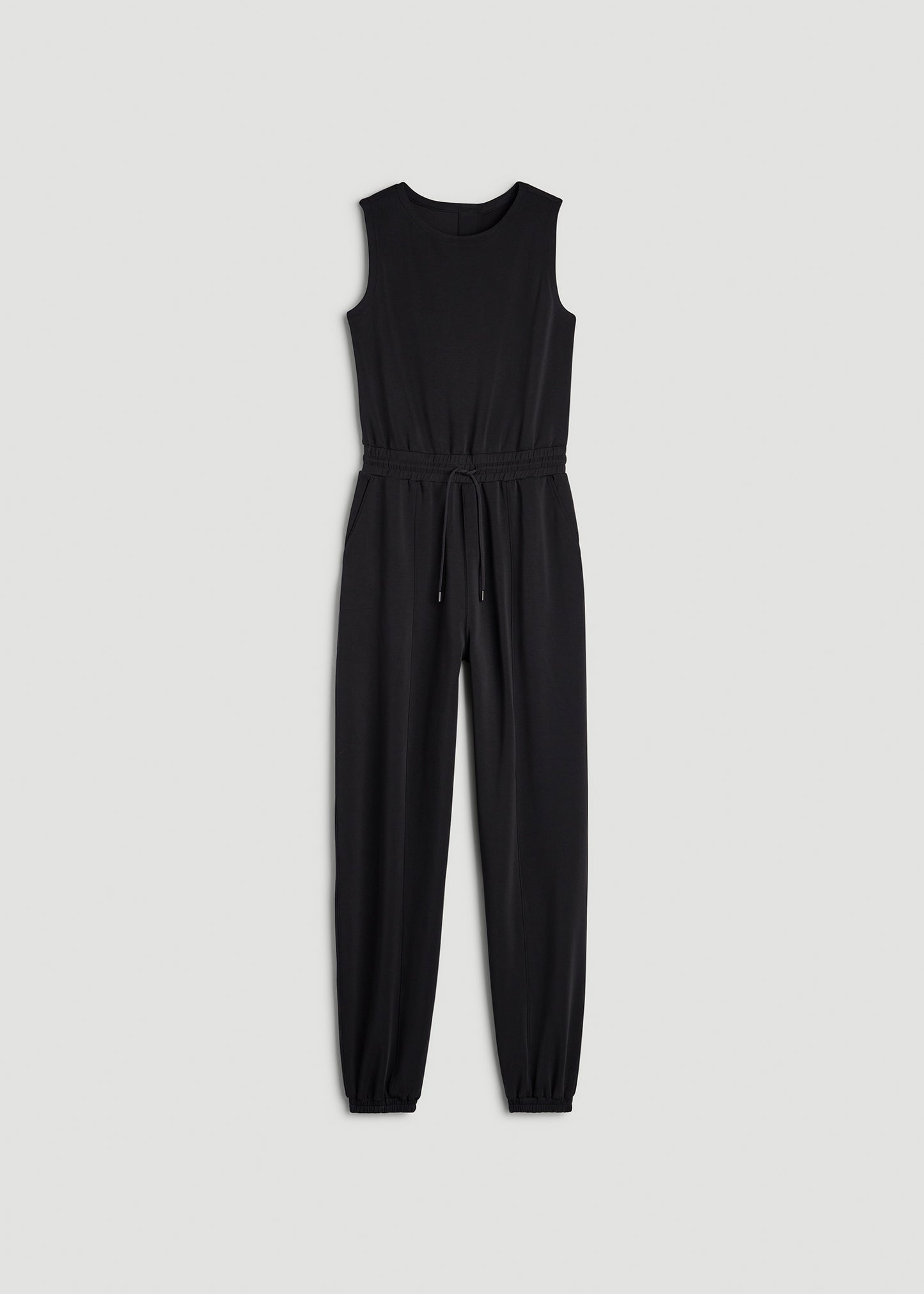 Soft Motion Sleeveless Sweatpant Jumpsuit for Tall Women in Black