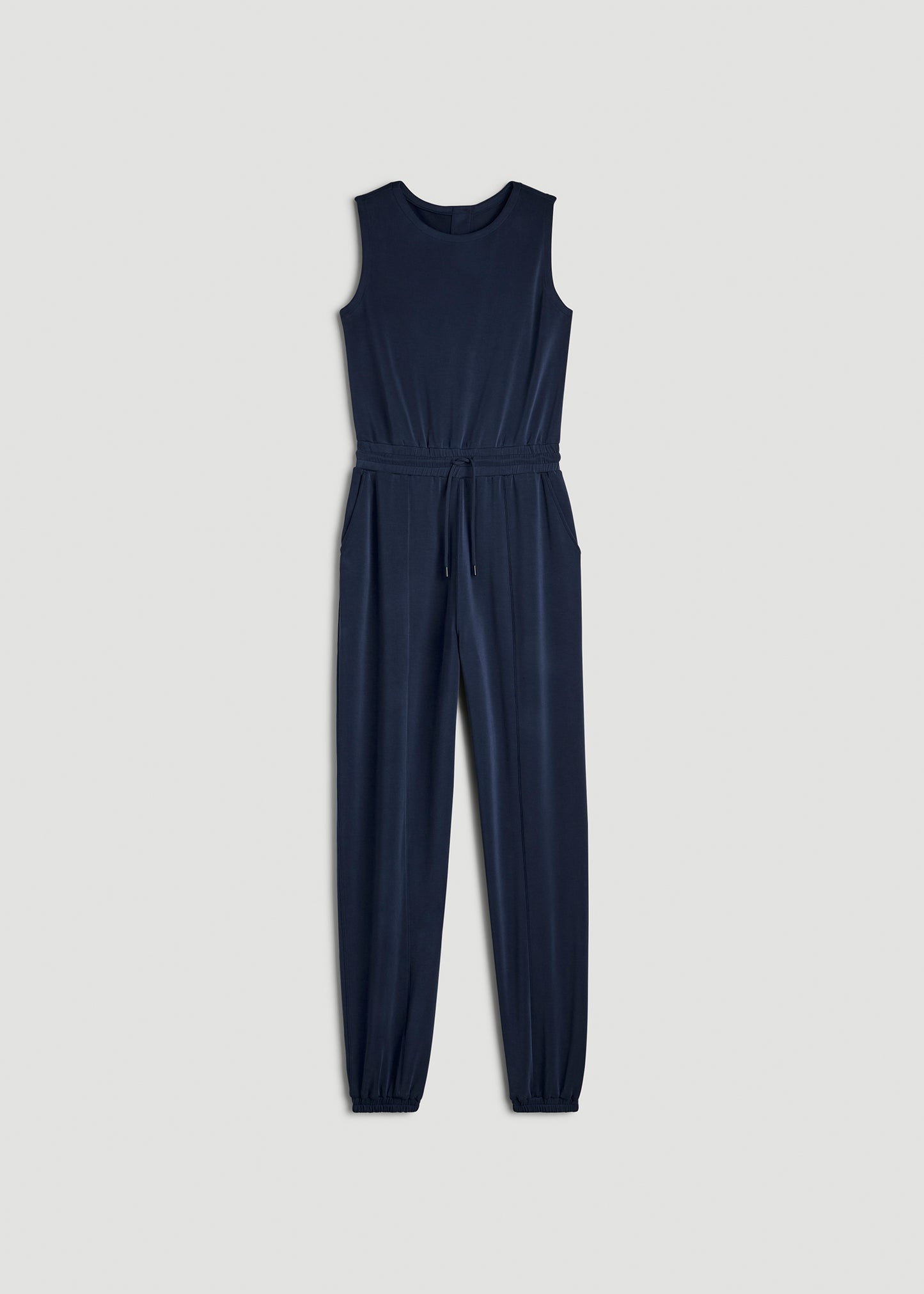 Soft Motion Sleeveless Sweatpant Jumpsuit for Tall Women in Navy