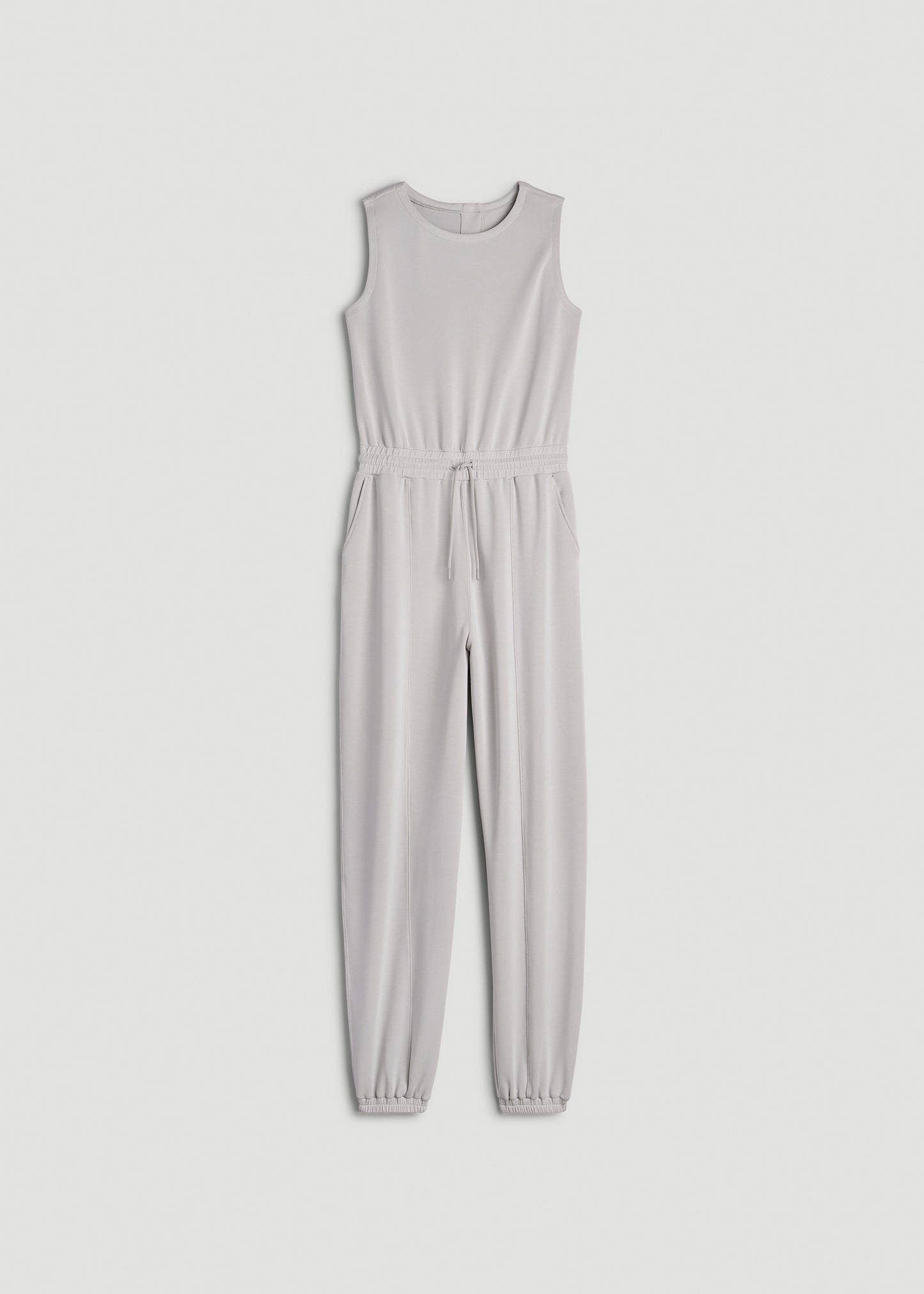 Soft Motion Sleeveless Sweatpant Jumpsuit for Tall Women in Vapor Grey