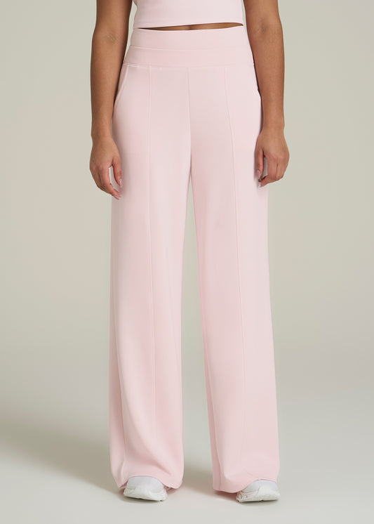 Soft Motion Wide Leg Ultra High Rise Pant for Tall Women in Barely Pink