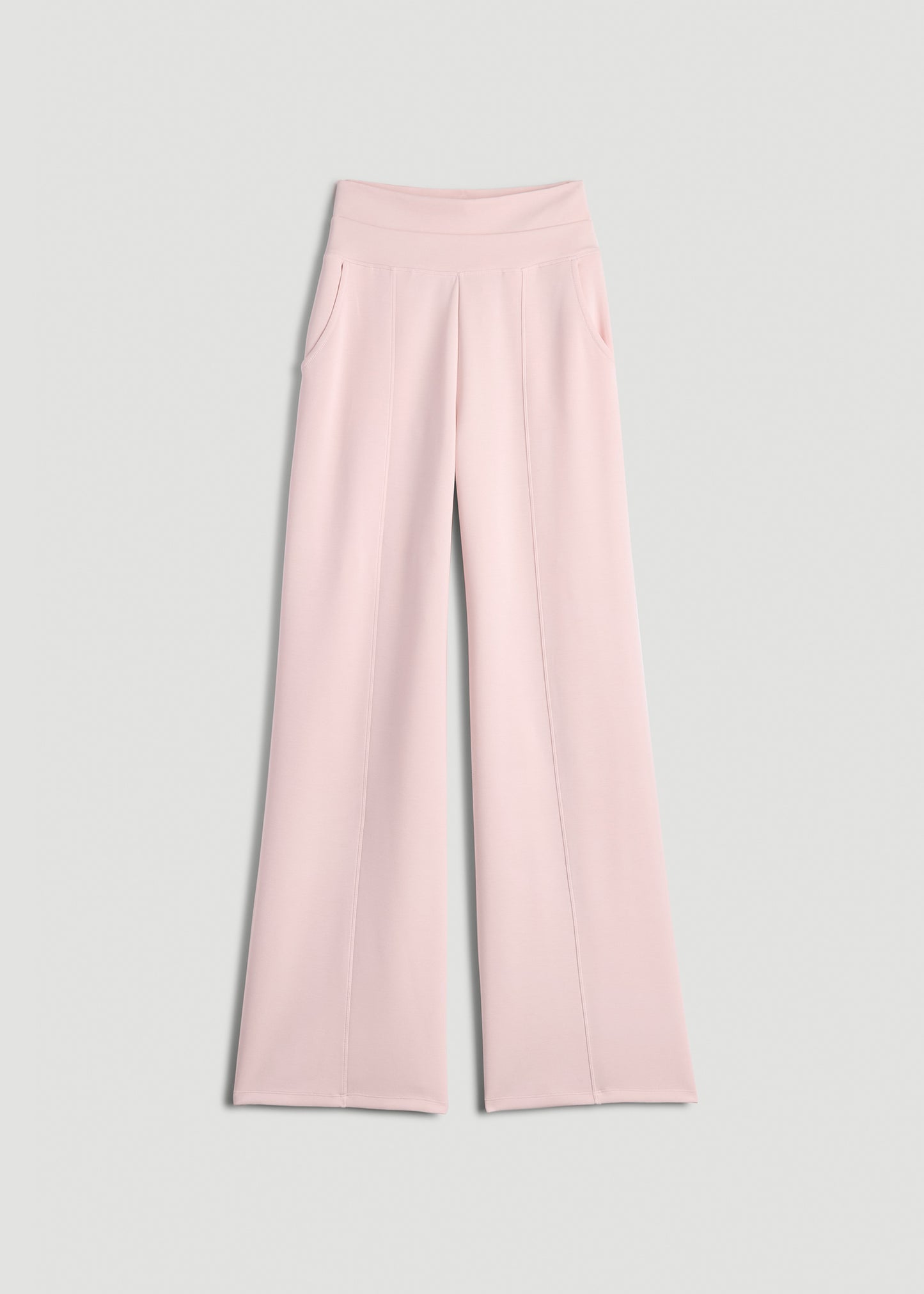 Soft Motion Wide Leg Ultra High Rise Pant for Tall Women in Barely Pink