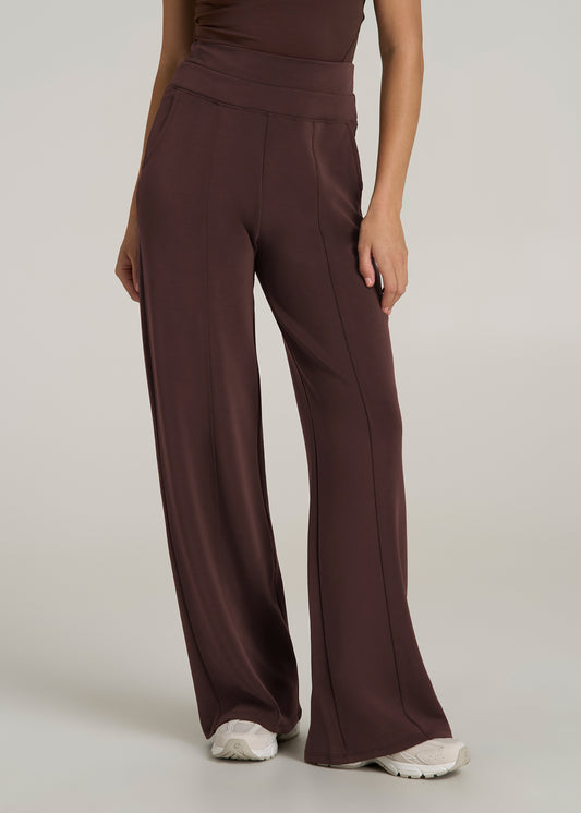 Soft Motion Wide Leg Ultra High Rise Pant for Tall Women in Espresso