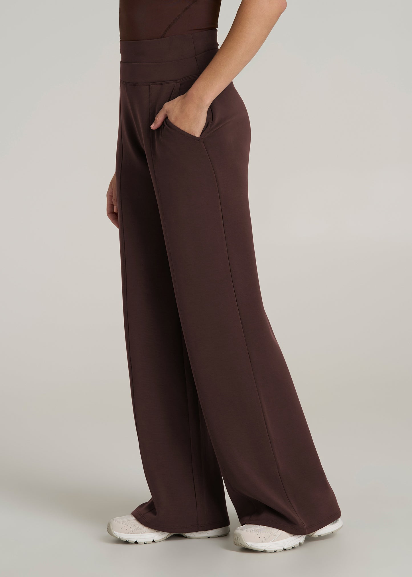 Soft Motion Wide Leg Ultra High Rise Pant for Tall Women in Espresso