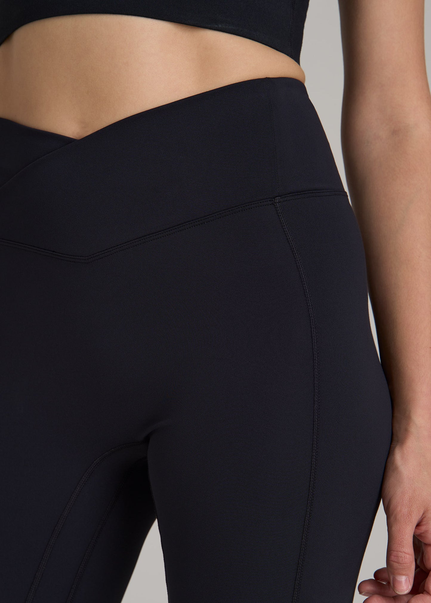 Balance Cross Over Leggings for Tall Women in Black