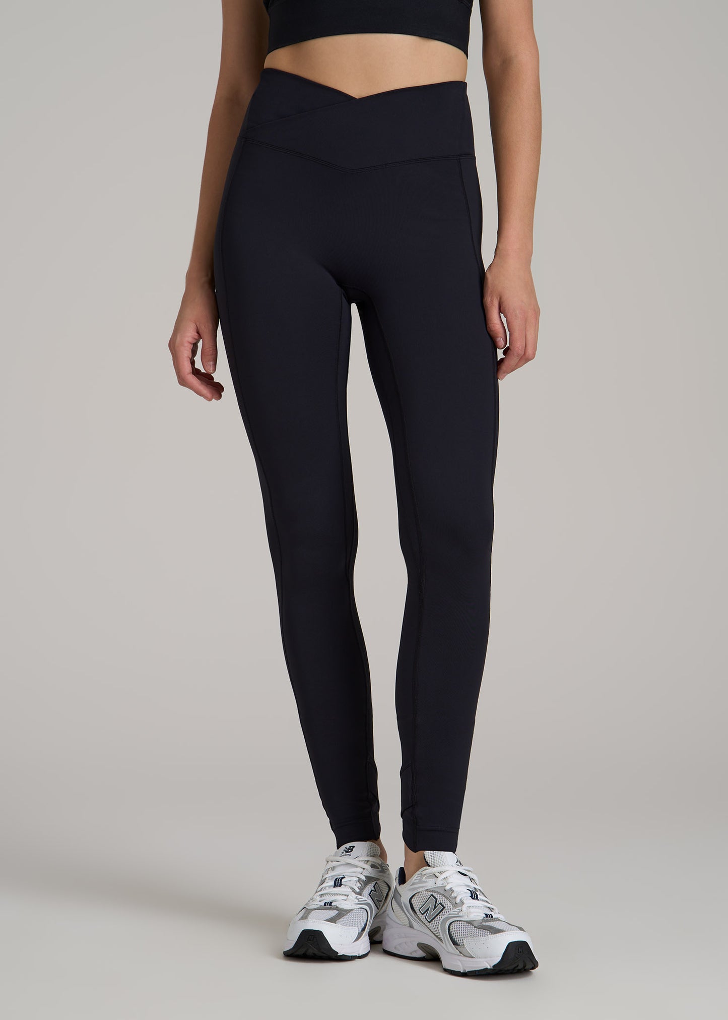 Balance Cross Over Leggings for Tall Women in Black