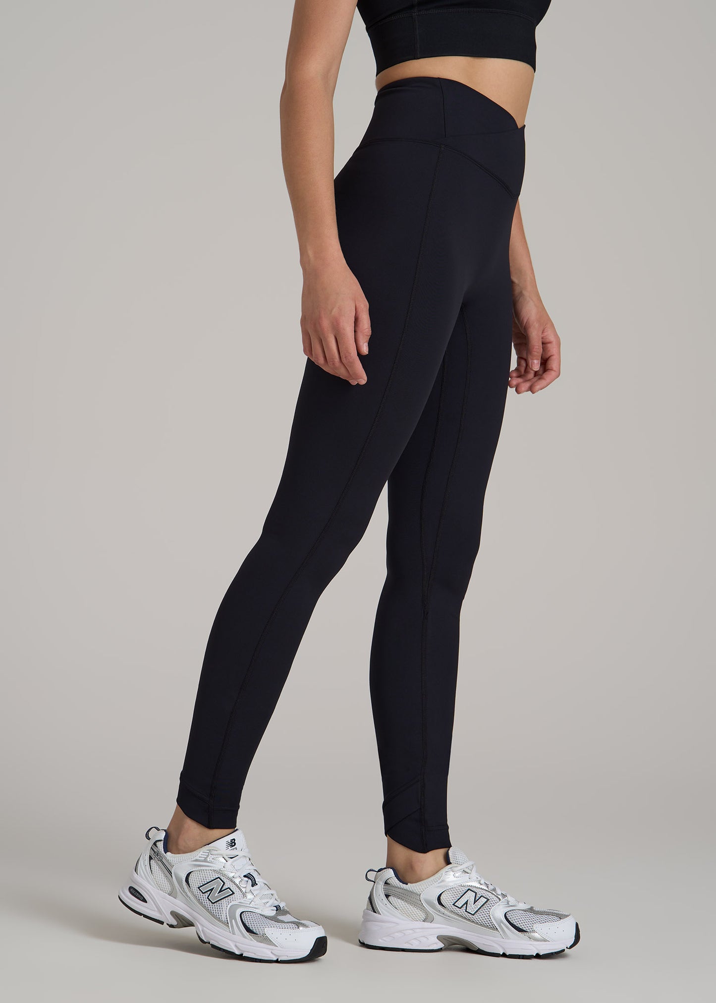 Balance Cross Over Leggings for Tall Women in Black