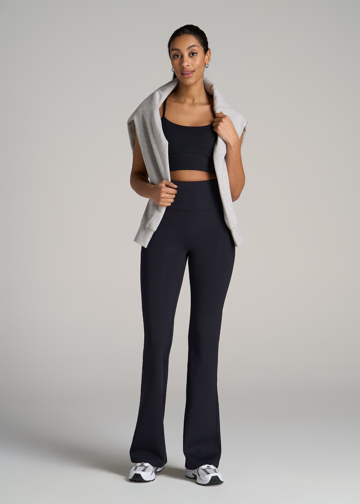 AT Balance Tall Women's Flare Yoga Pants in Ribbed Black