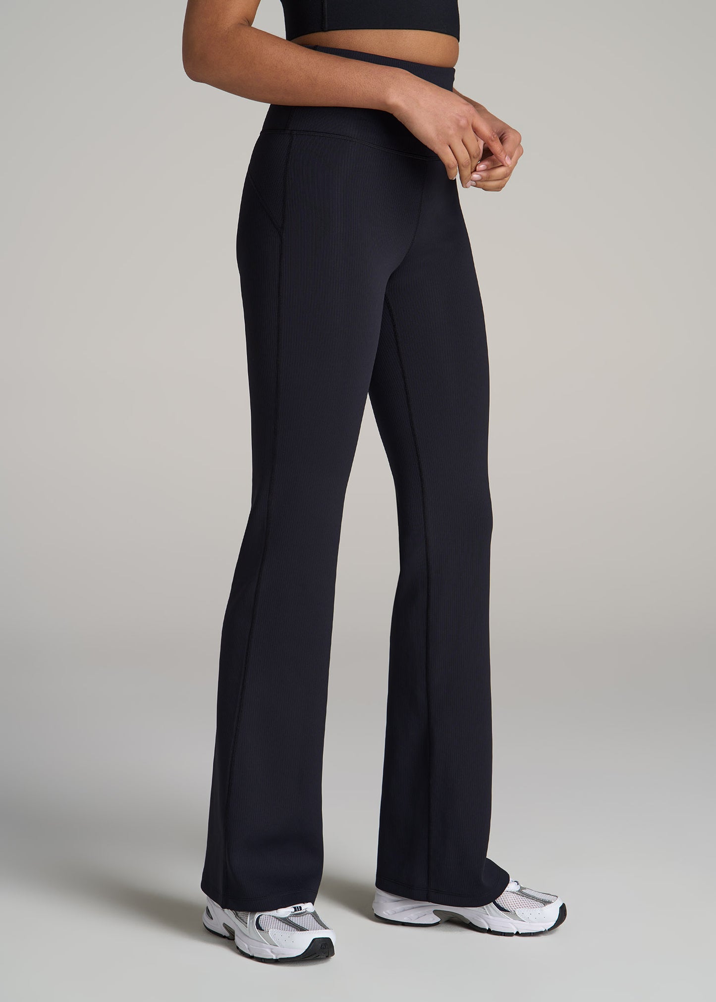 AT Balance Tall Women's Flare Yoga Pants in Ribbed Black