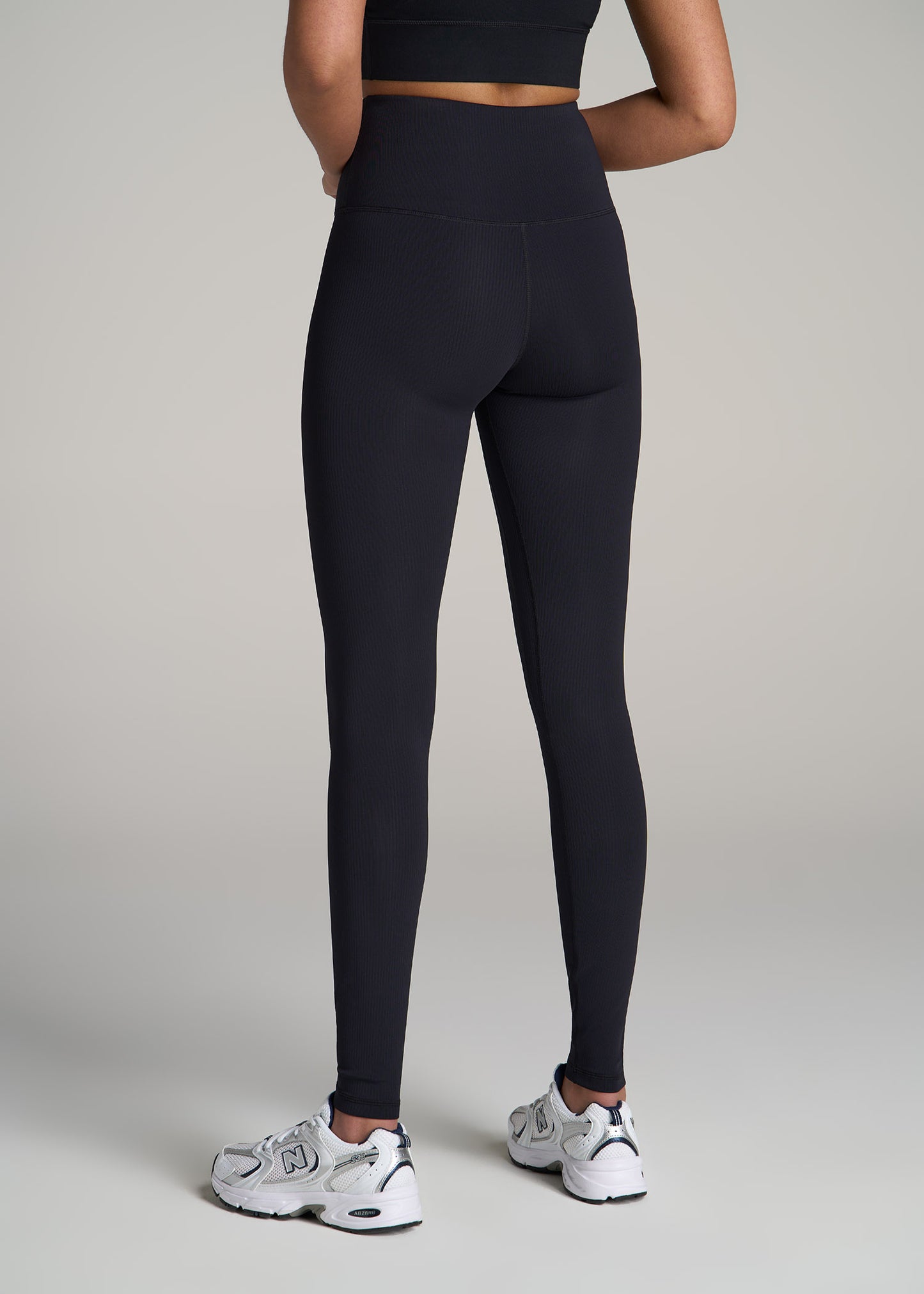 AT Balance High-Rise Leggings for Tall Women in Ribbed Black