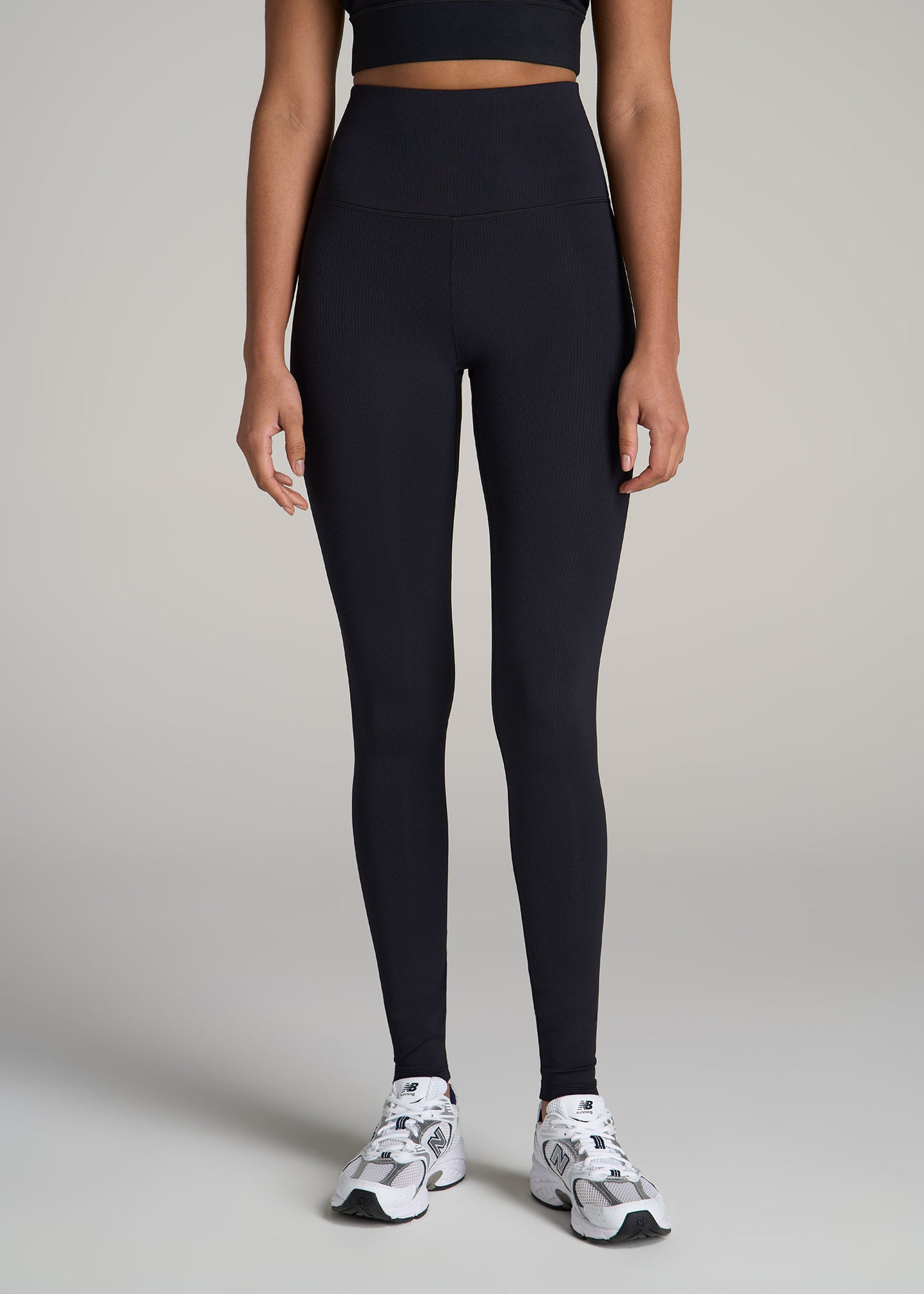 AT Balance High-Rise Leggings for Tall Women in Ribbed Black