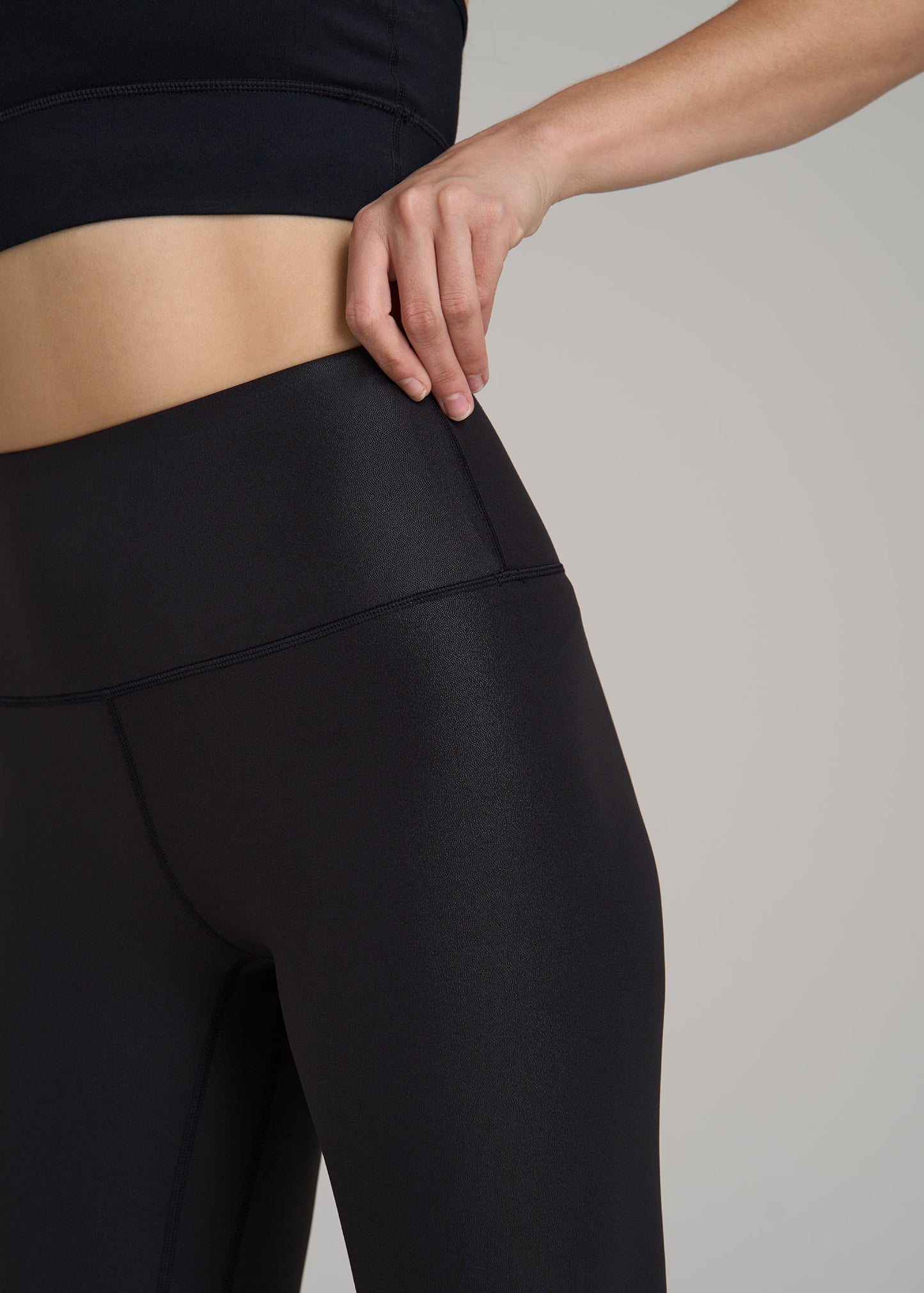 AT Balance High-Rise Leggings for Tall Women in Black Shine