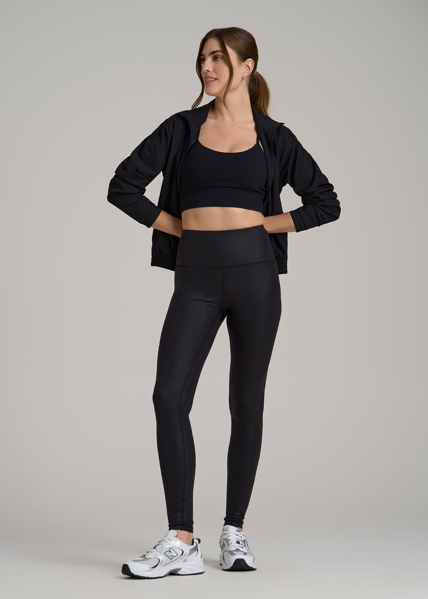 AT Balance High-Rise Leggings for Tall Women in Black Shine