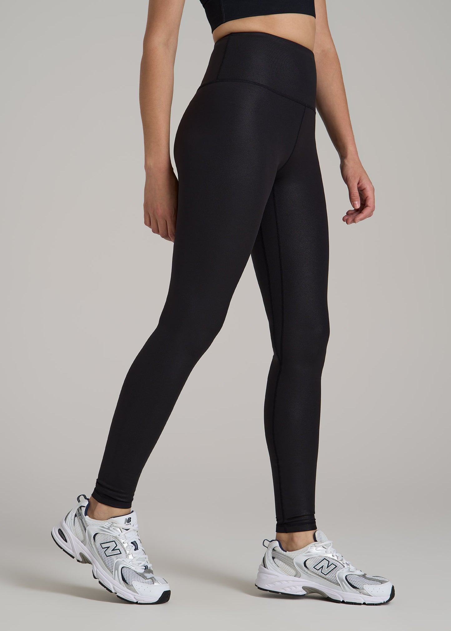 AT Balance High-Rise Leggings for Tall Women in Black Shine