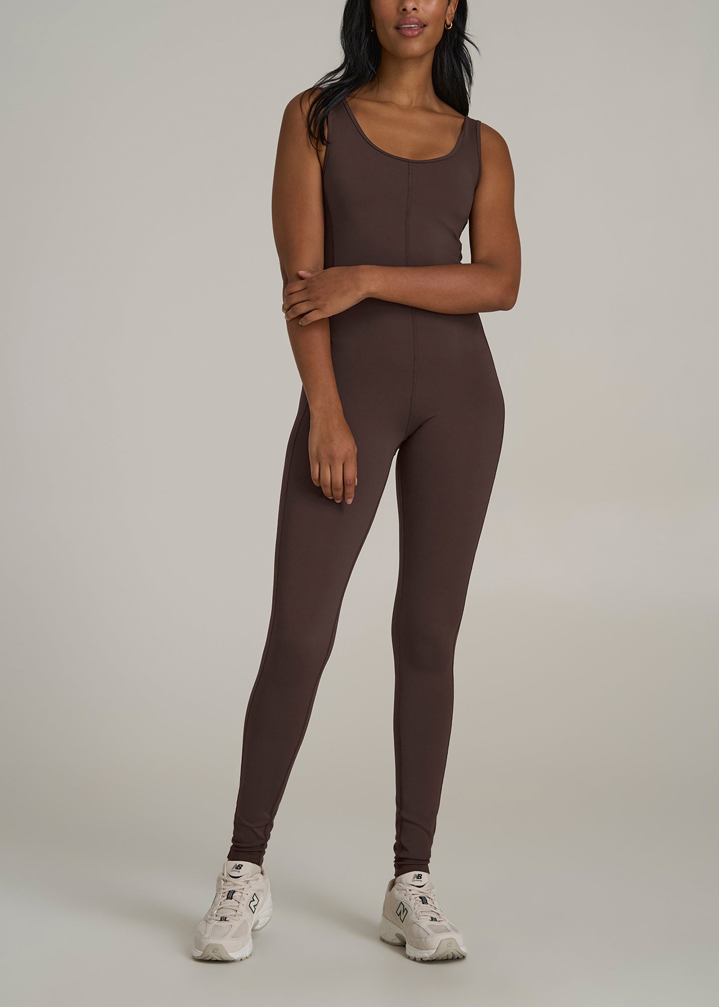 Balance Scoop Neck Tall Women's Jumpsuit in Espresso