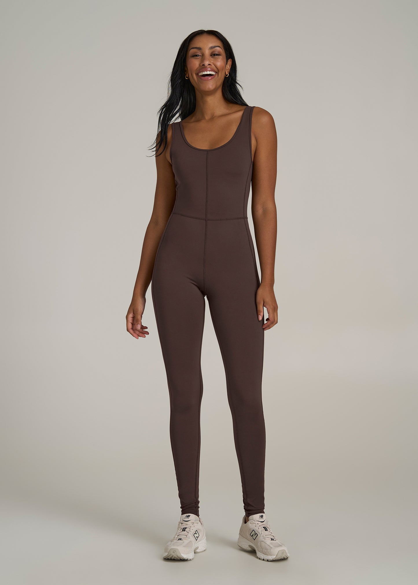 Balance Scoop Neck Tall Women's Jumpsuit in Espresso