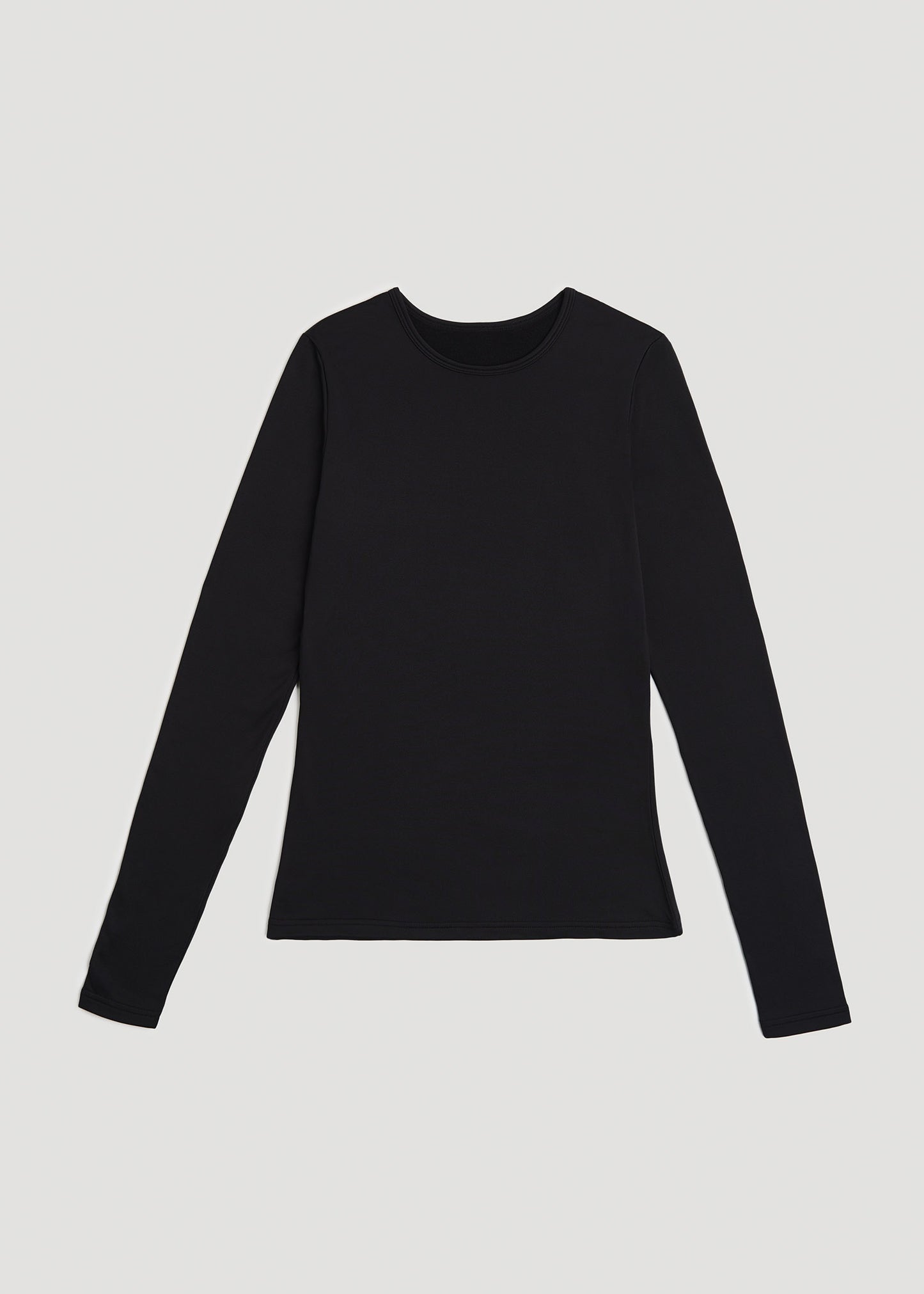 Base Layer Long Sleeve Shirt for Tall Women in Black