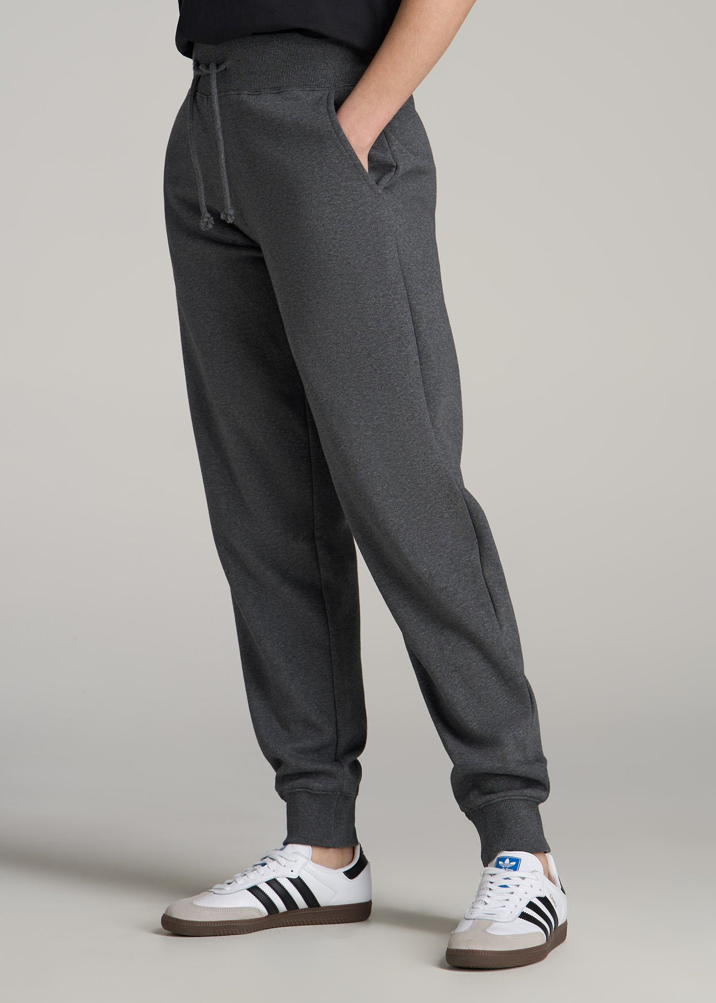 A.T. Basics Athletic Joggers for Tall Women in Charcoal Mix