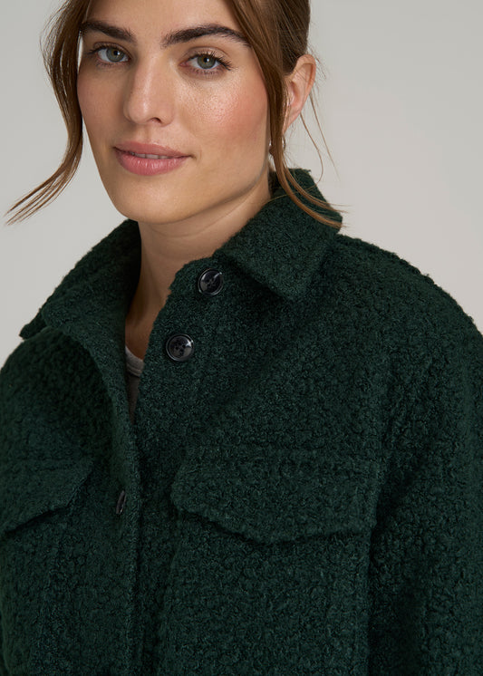 Relaxed Boucle Tall Women's Shacket in Pine Grove