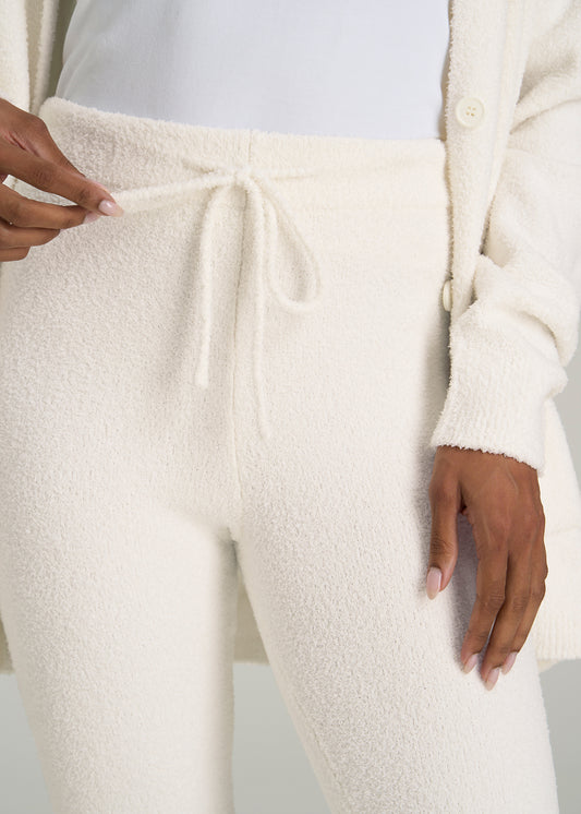 Chenille Leggings for Tall Women in White Alyssum