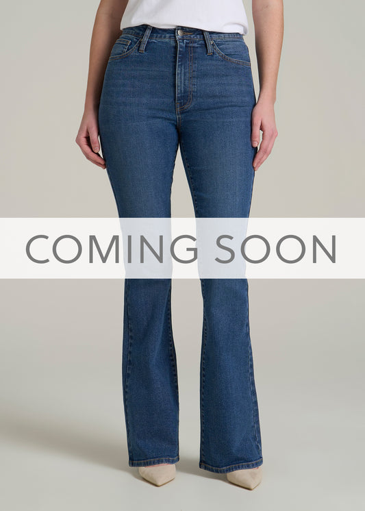 Chloe High Rise Flare Jeans for Tall Women in Stellar Blue Wash