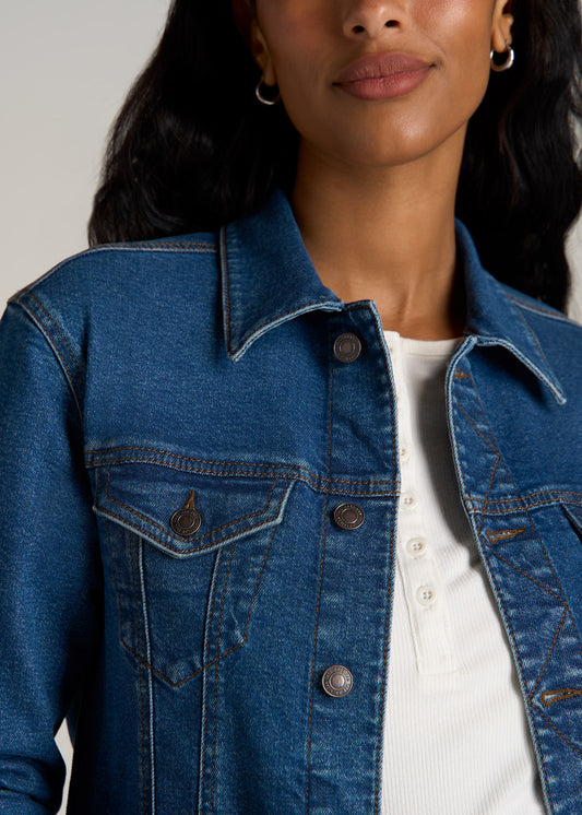 American-Tall-Women-Classic-Denim-Jacket-Blue-90s-Wash-detail