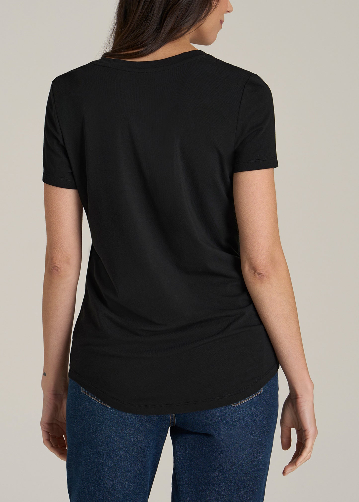 Logo Tee for Tall Women in Black