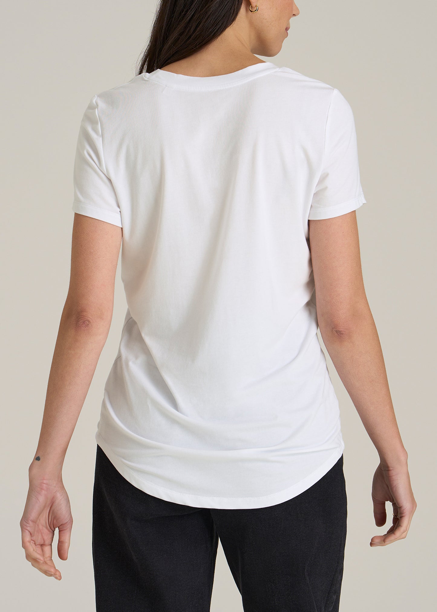 Logo Tee for Tall Women in White