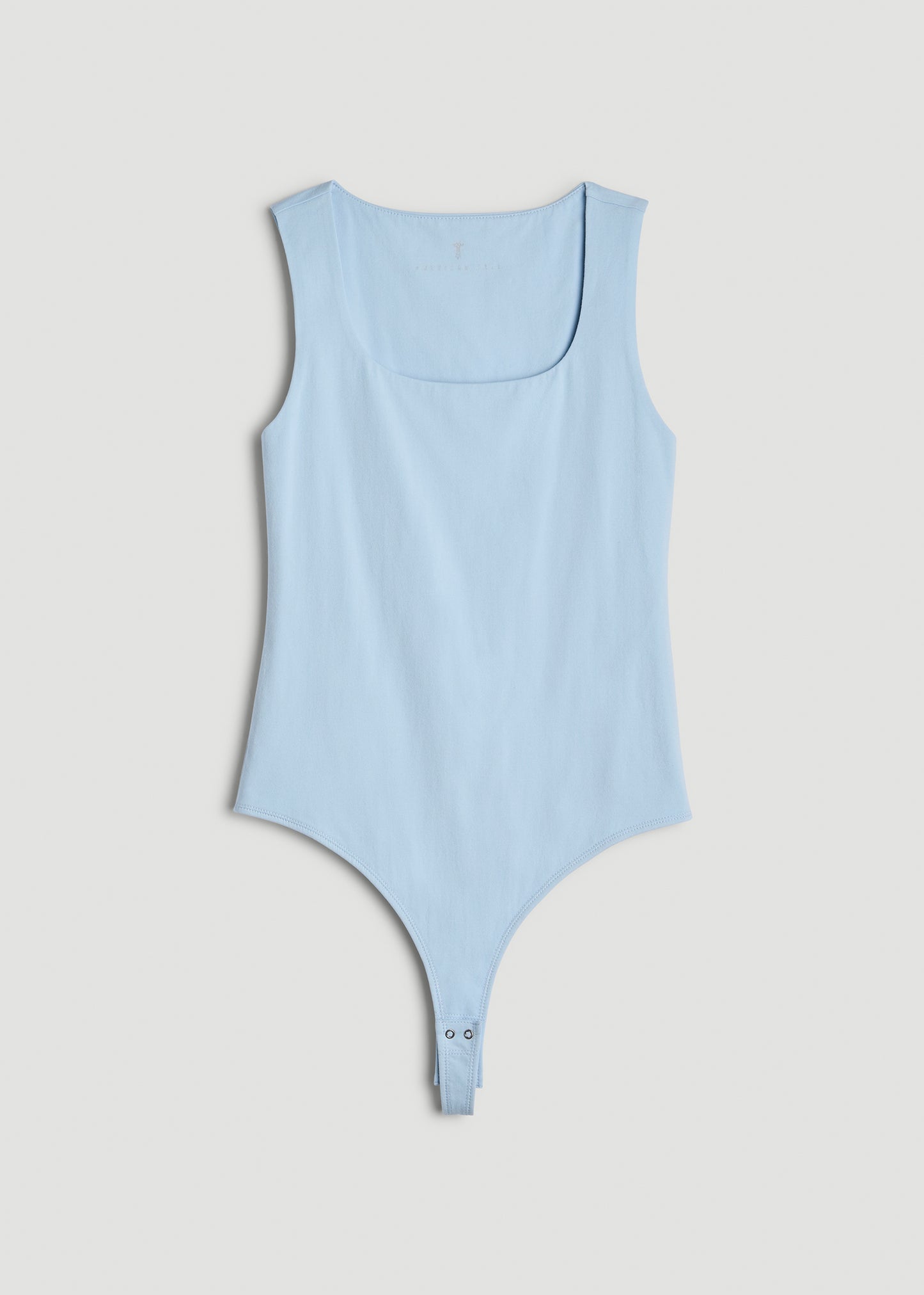 Cotton Blend Squareneck Bodysuit for Tall Women in Ice Blue