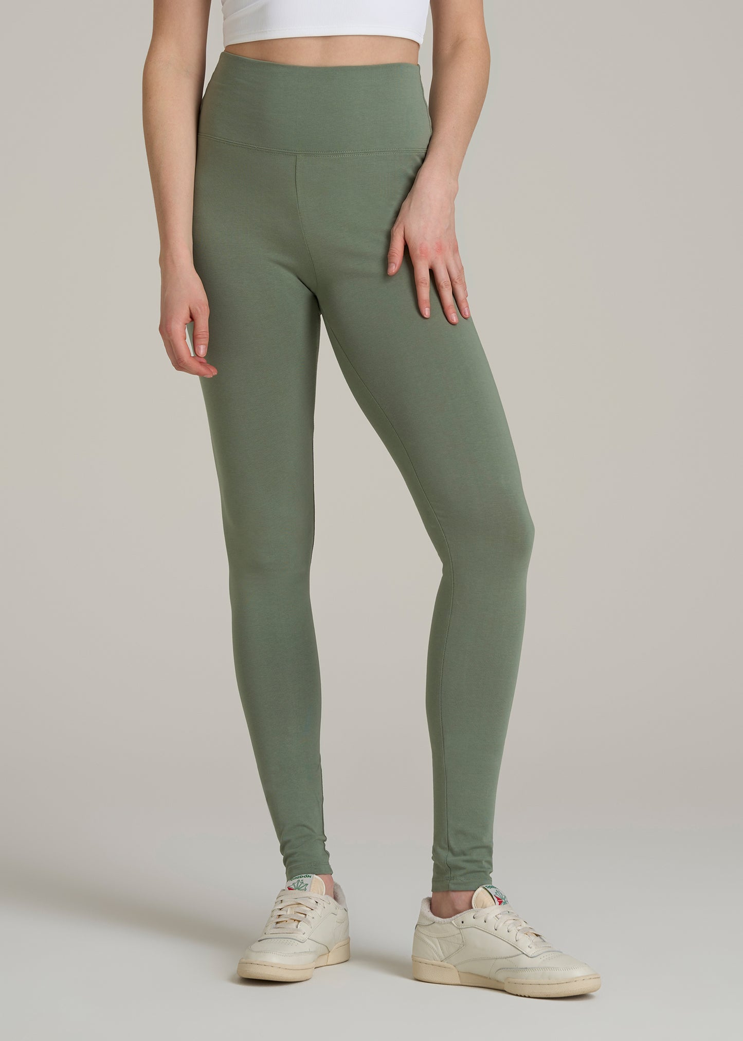 Women's Tall Cotton Leggings in Dark Seagrass