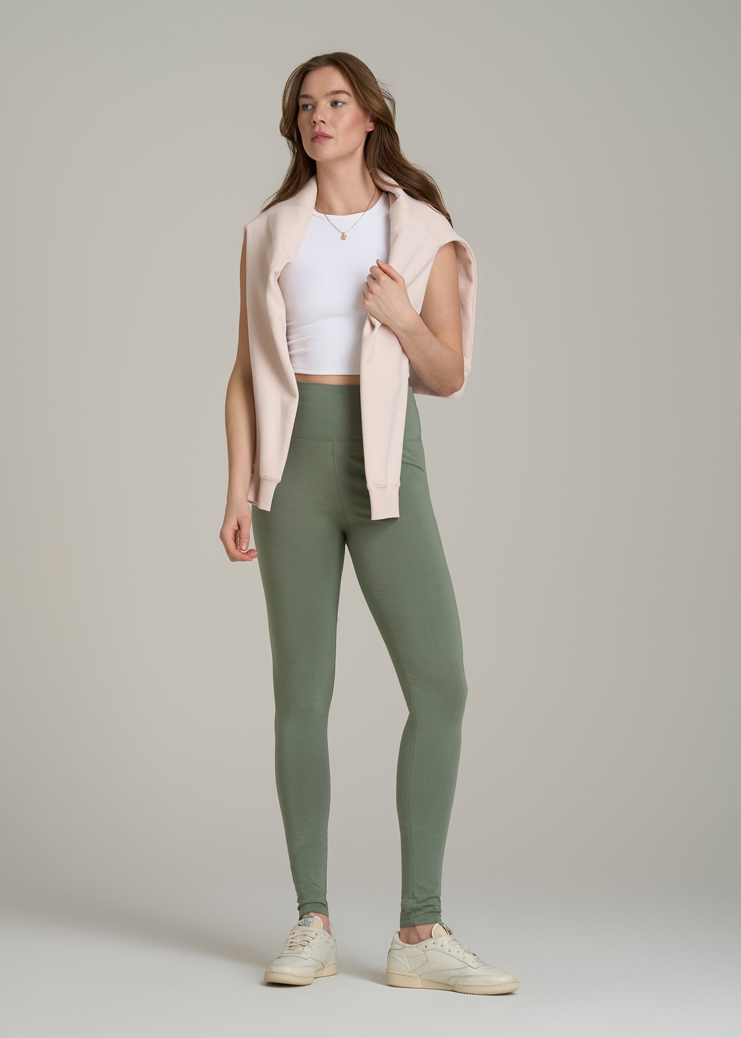 Women's Tall Cotton Leggings in Dark Seagrass