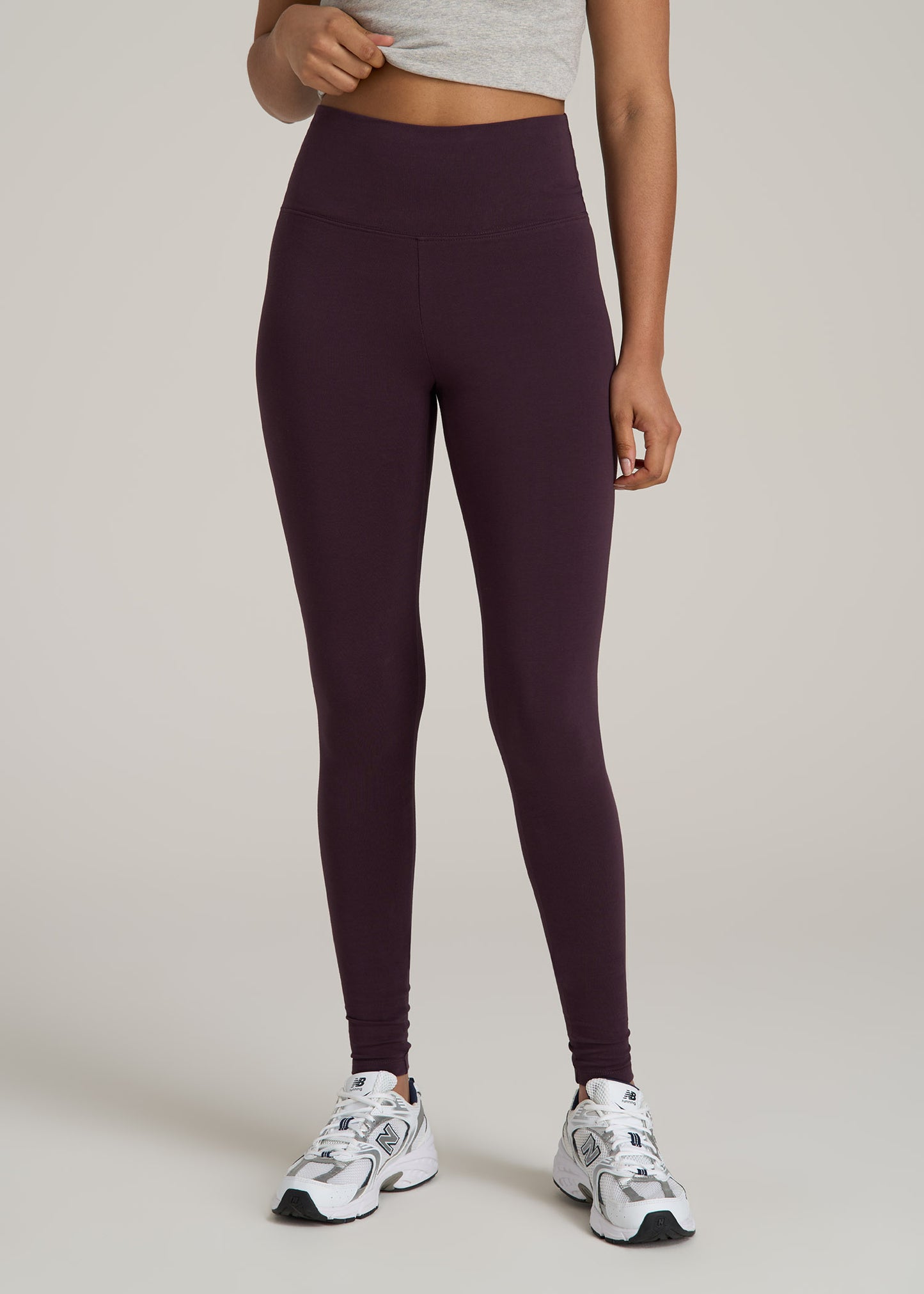 Women's Tall Cotton Leggings in Deep Purple