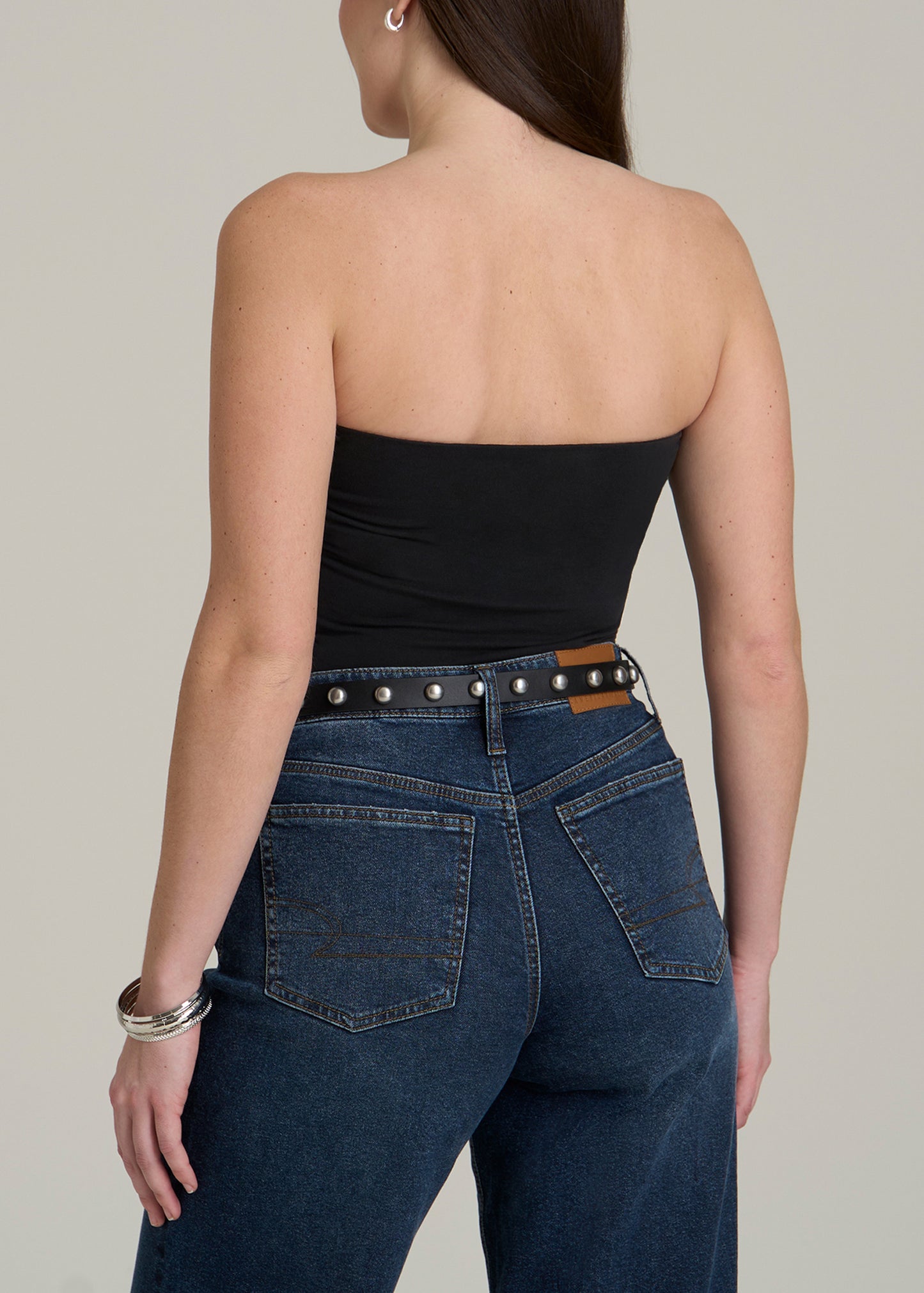 Cotton Tube Top for Tall Women in Black