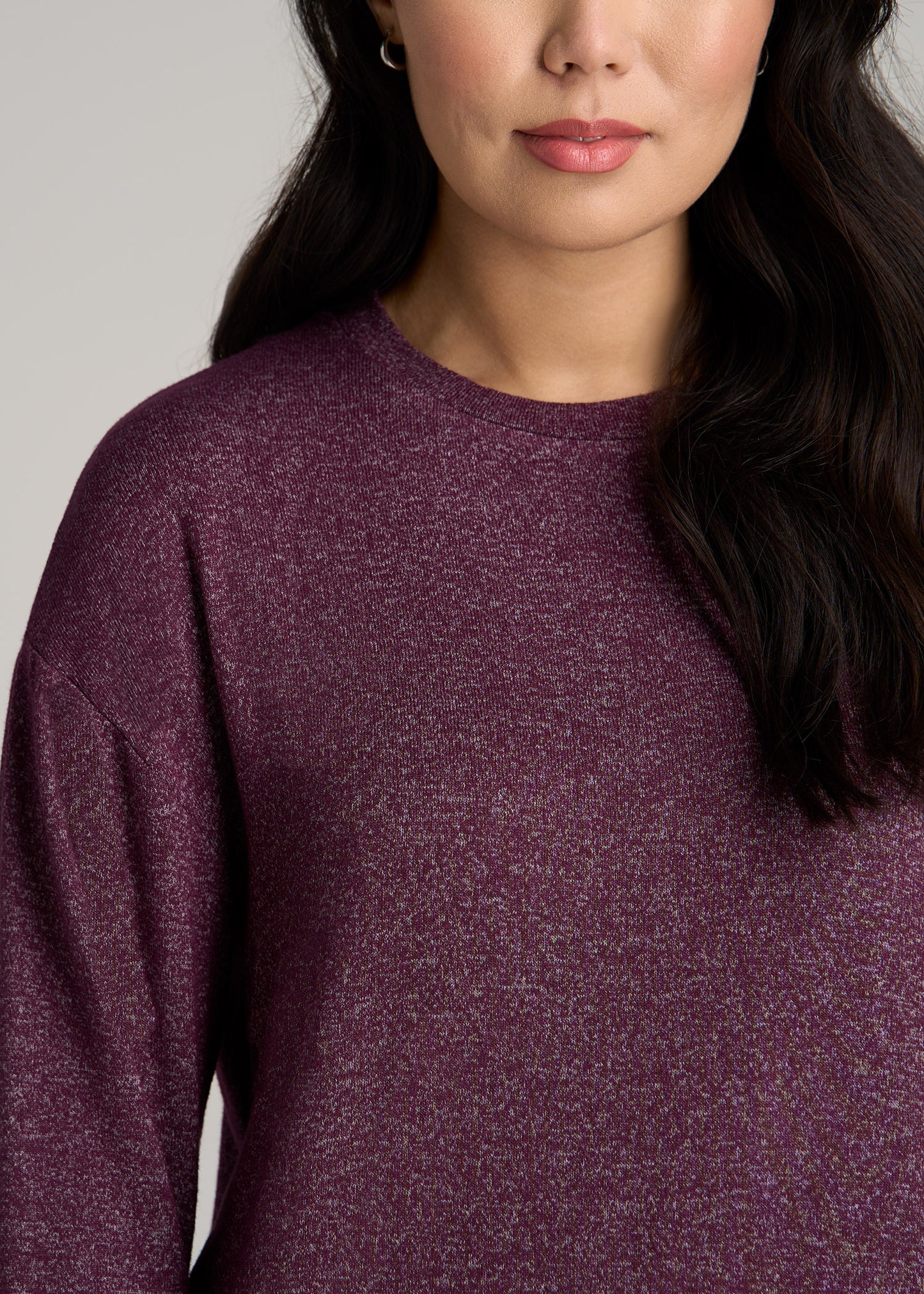 Cozy Lounge Crewneck in Beetroot Mix - Tall Women's Shirts