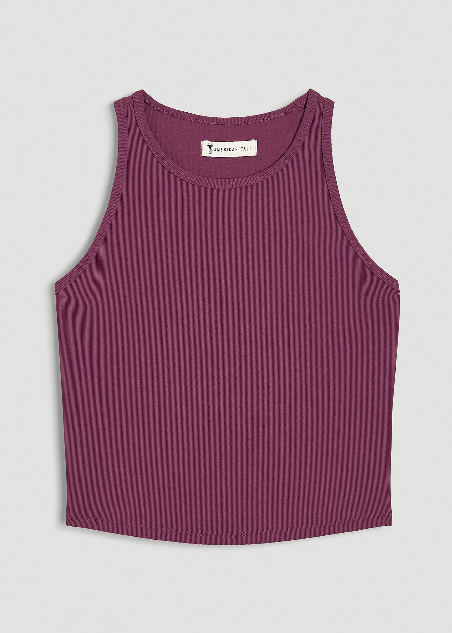 Cropped Ribbed Tank Top for Tall Women in Purple Gumdrop