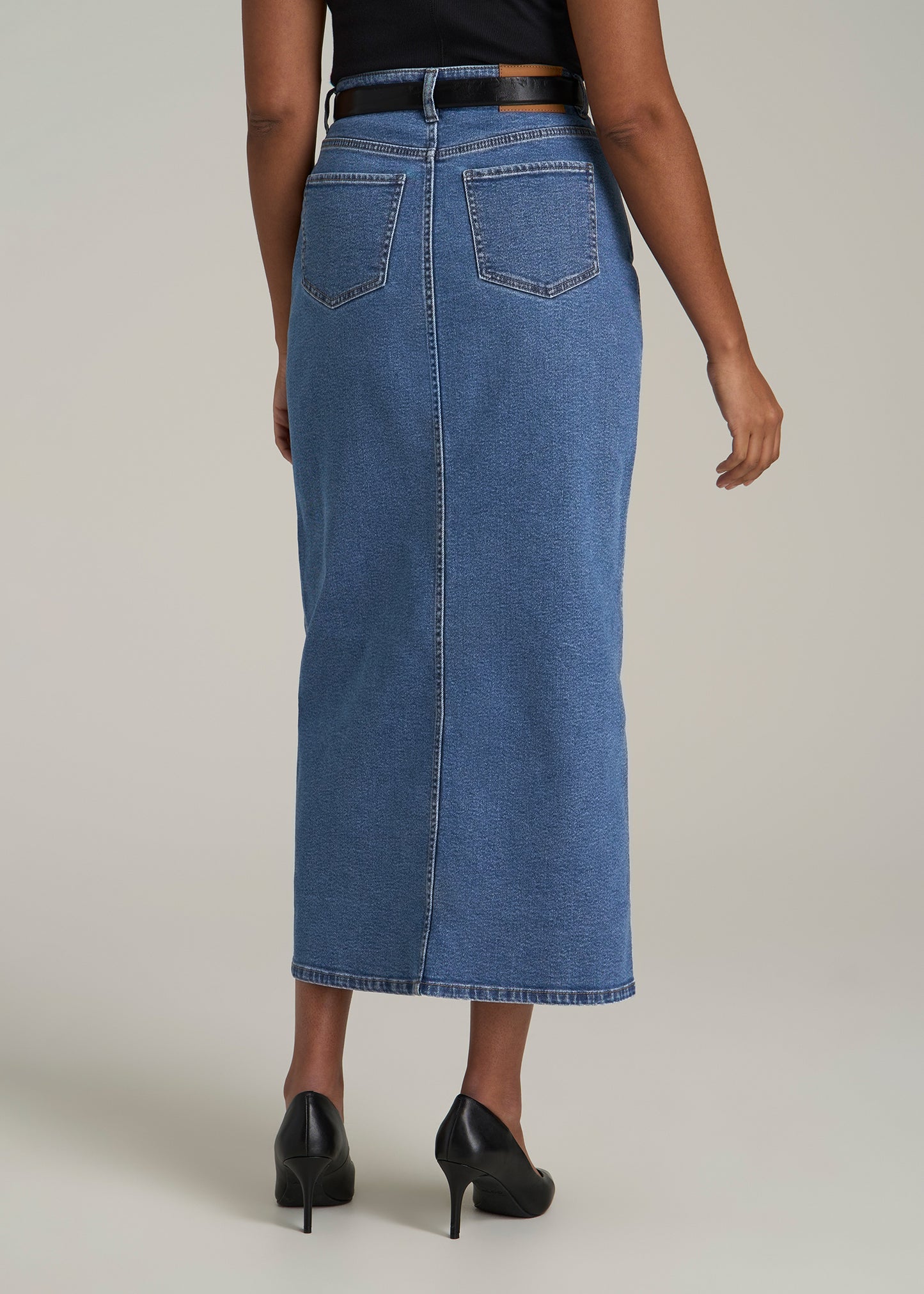 Denim Maxi Skirt for Tall Women in Colorado Blue