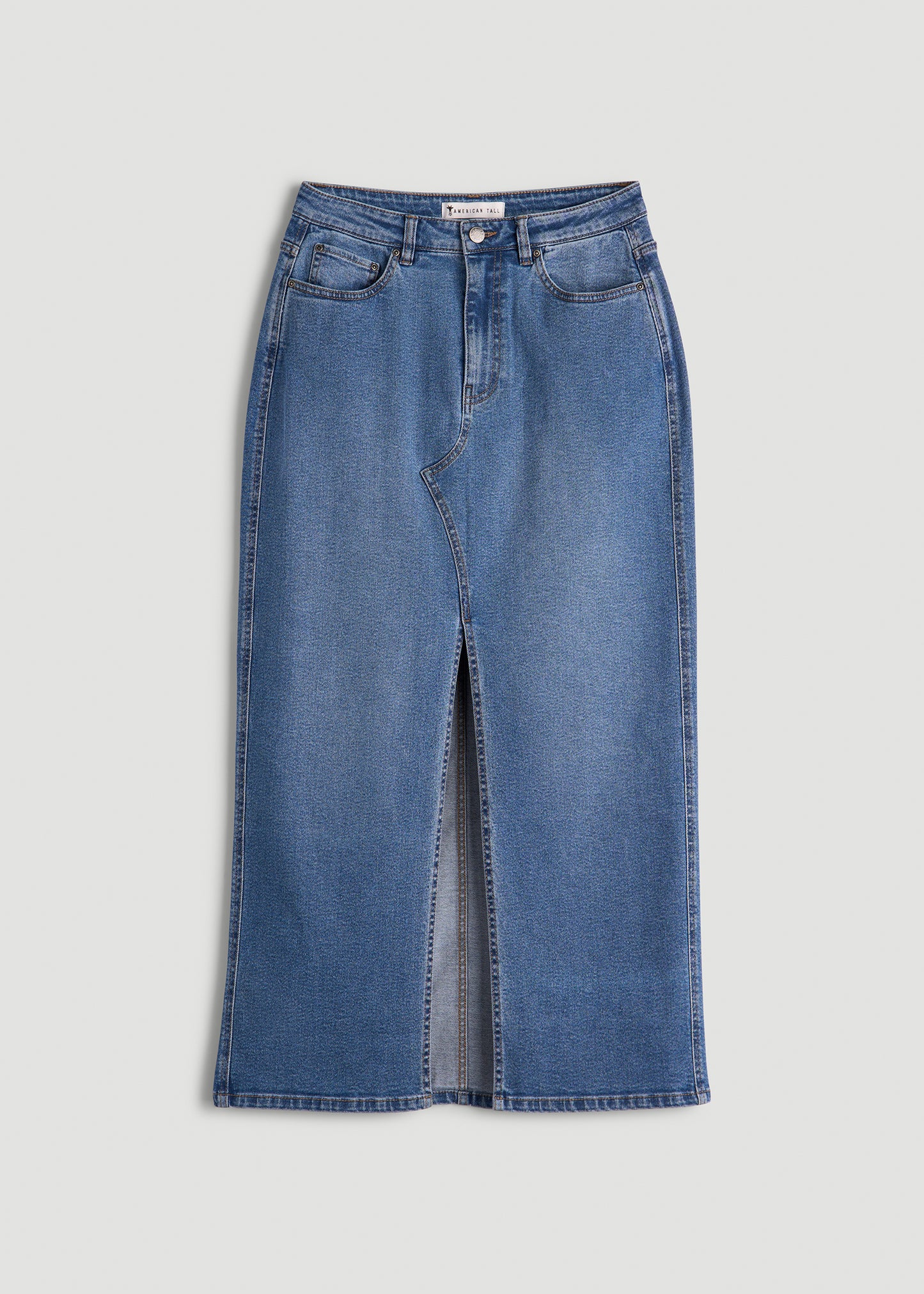 Denim Maxi Skirt for Tall Women in Colorado Blue