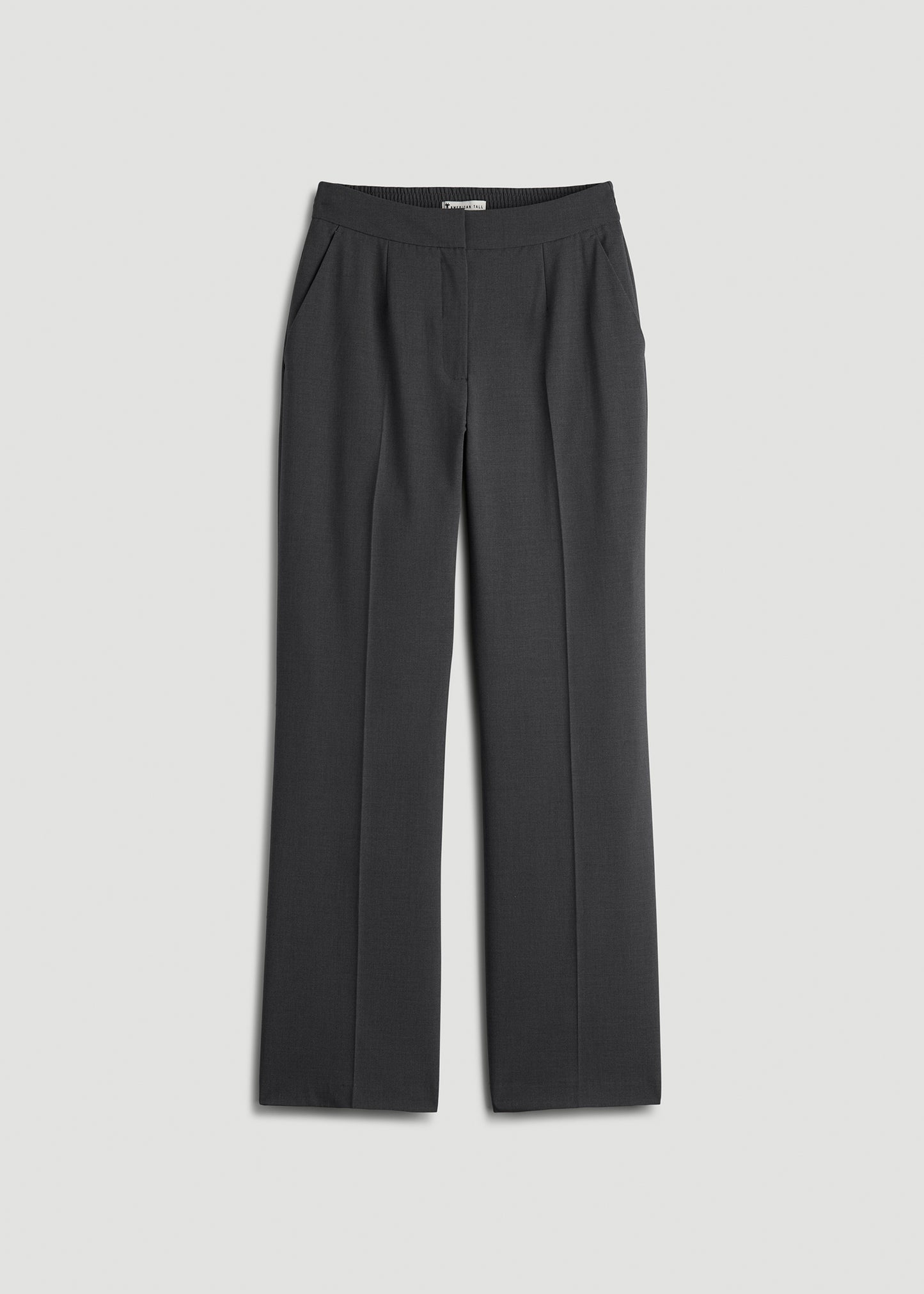 Flat Front Wide Leg Dress Pants for Tall Women in Graphic Charcoal