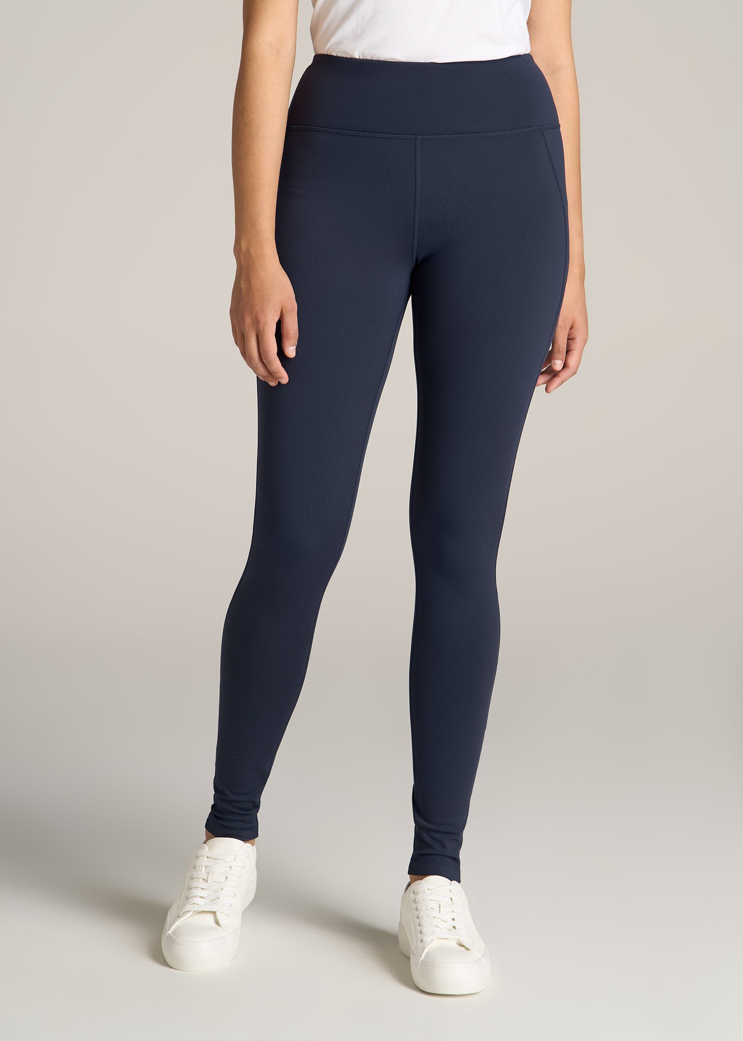 American-Tall-Women-Fleece-Lined-Legging-Navy-front