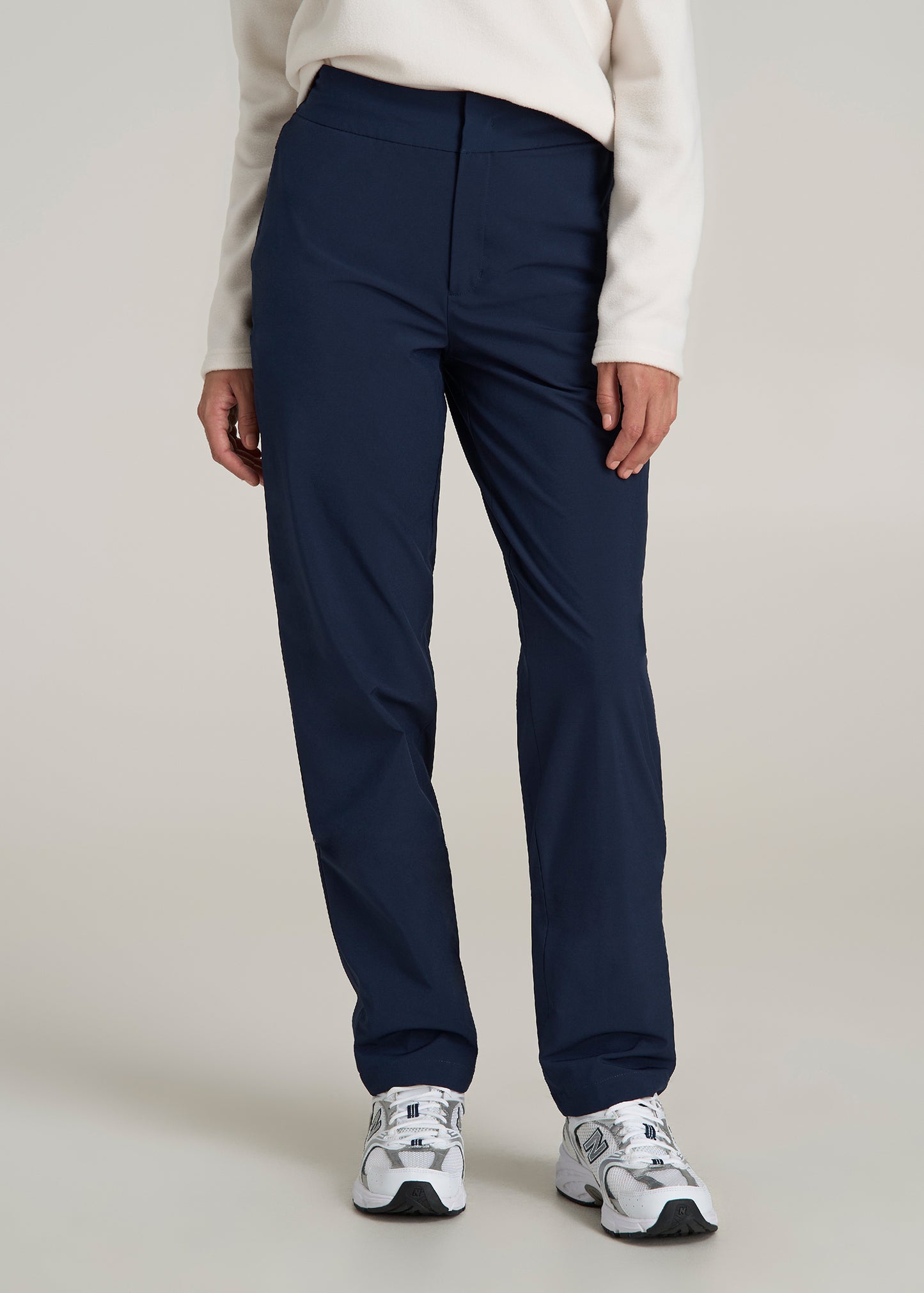 Pull On Fleece Lined Trouser Pants for Tall Women in Navy